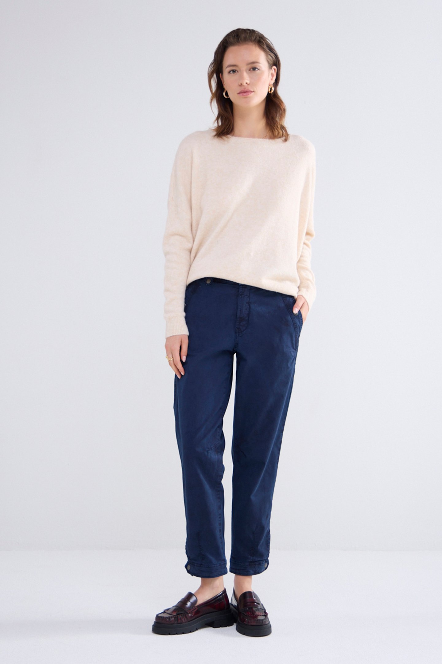 TAPERED FIT PANTS ROUGH TWILL MIDNIGHT BLUE 2