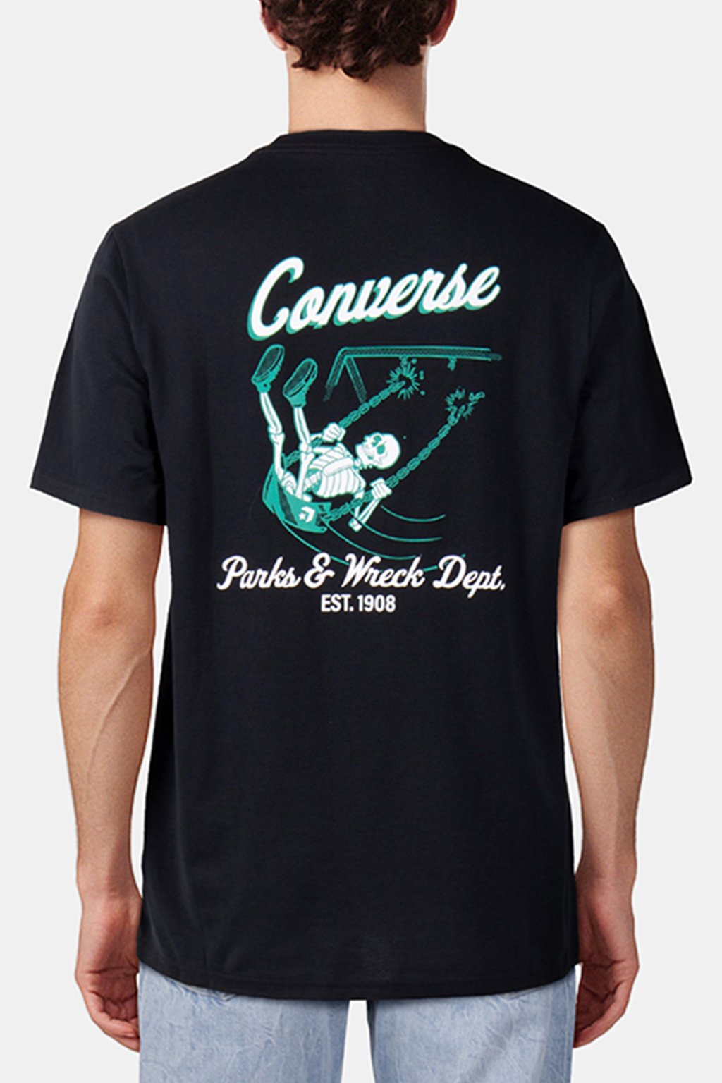 SWINGING SKELETON T-SHIRT CONVERSE BLACK 2
