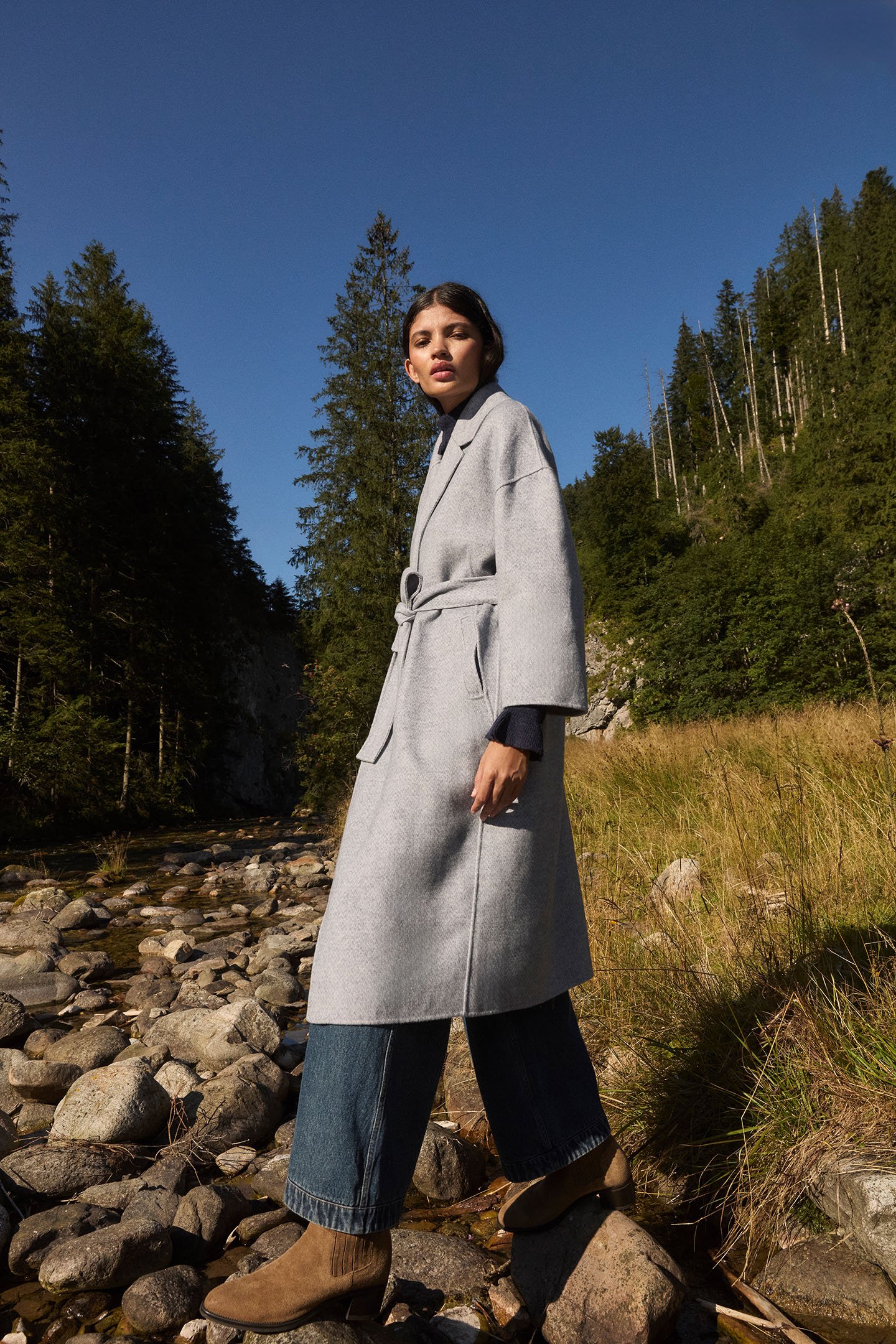 COAT SULLYNE BLUE MINI CHECKS 3