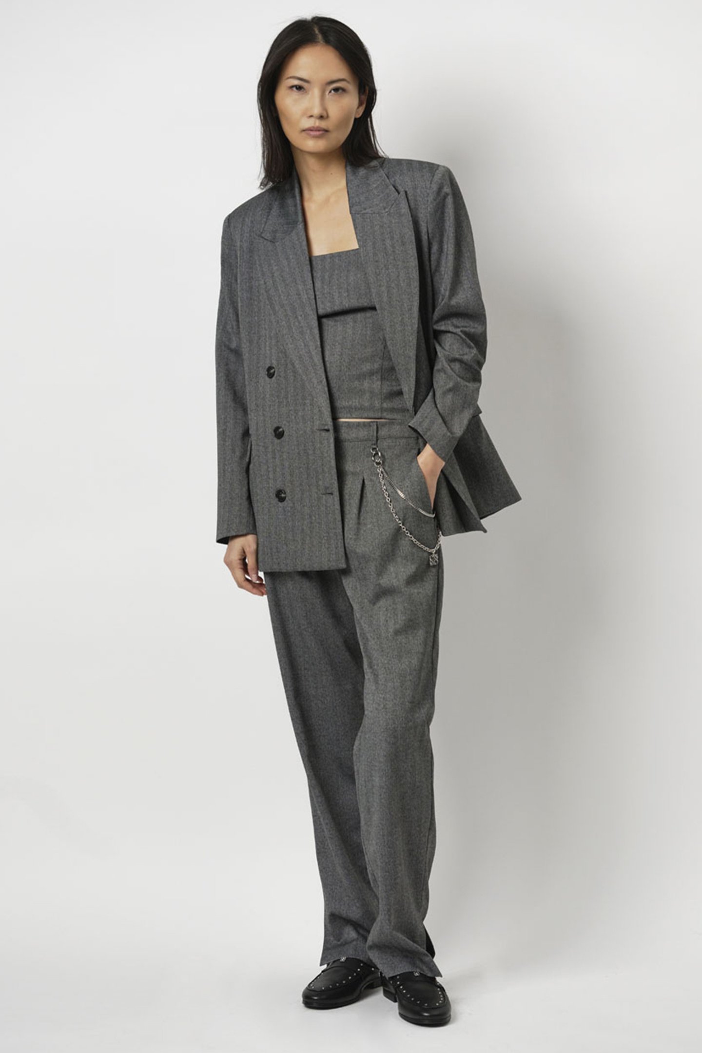 DEAN HERRINGBONE PANTS GRAPHITE by Dante6