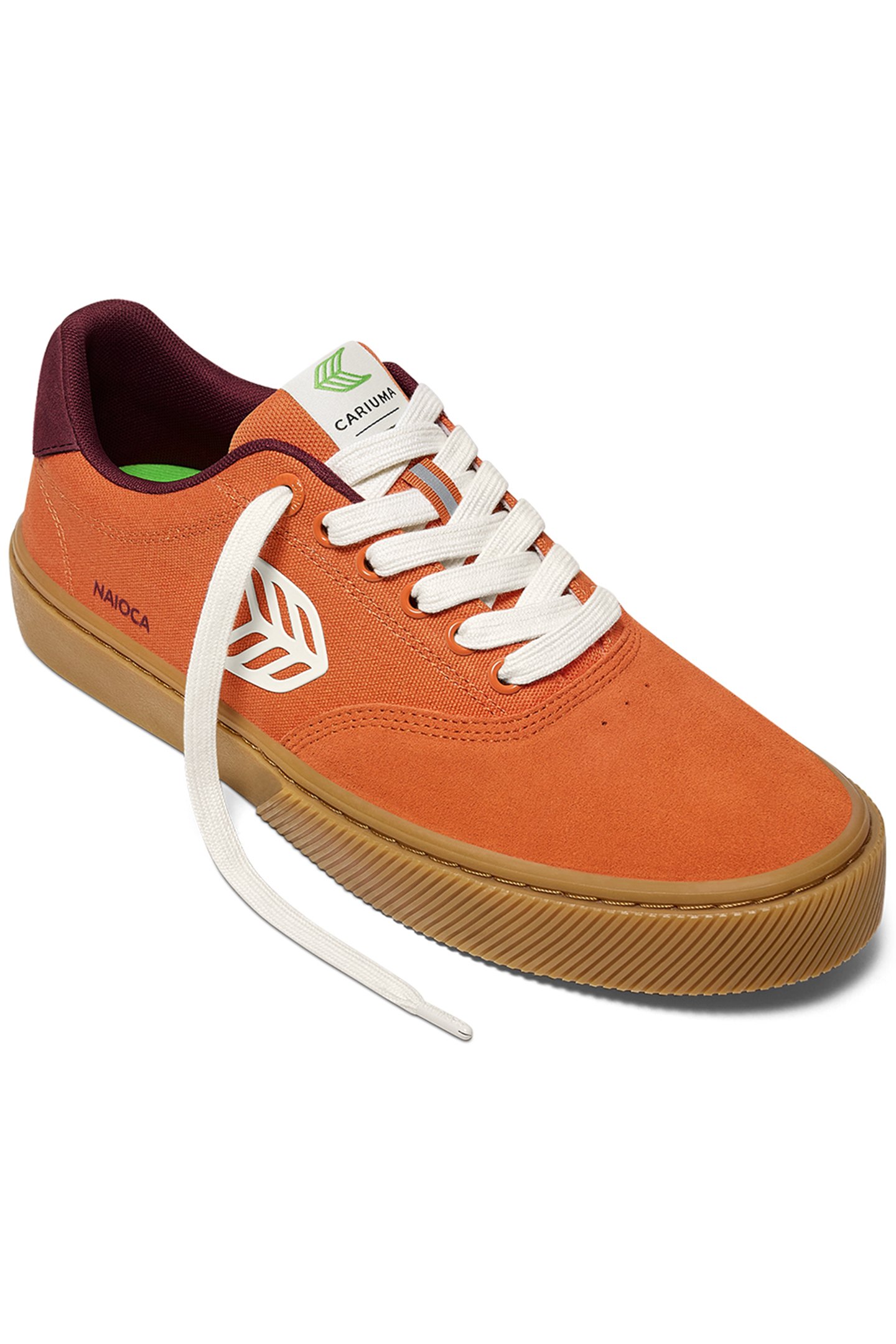 NAIOCA PRO GUM BURNT ORANGE SUEDE AND CANVAS IVORY LOGO RUBY 2