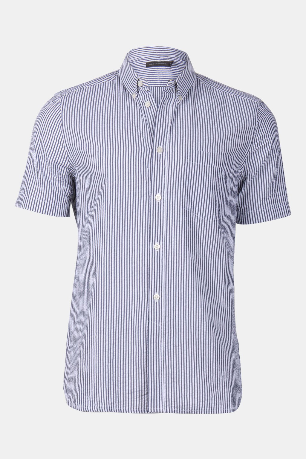 SEERSUCKER POCKET STRIPE SHORT SLEEVE SHIRT MARINE 3