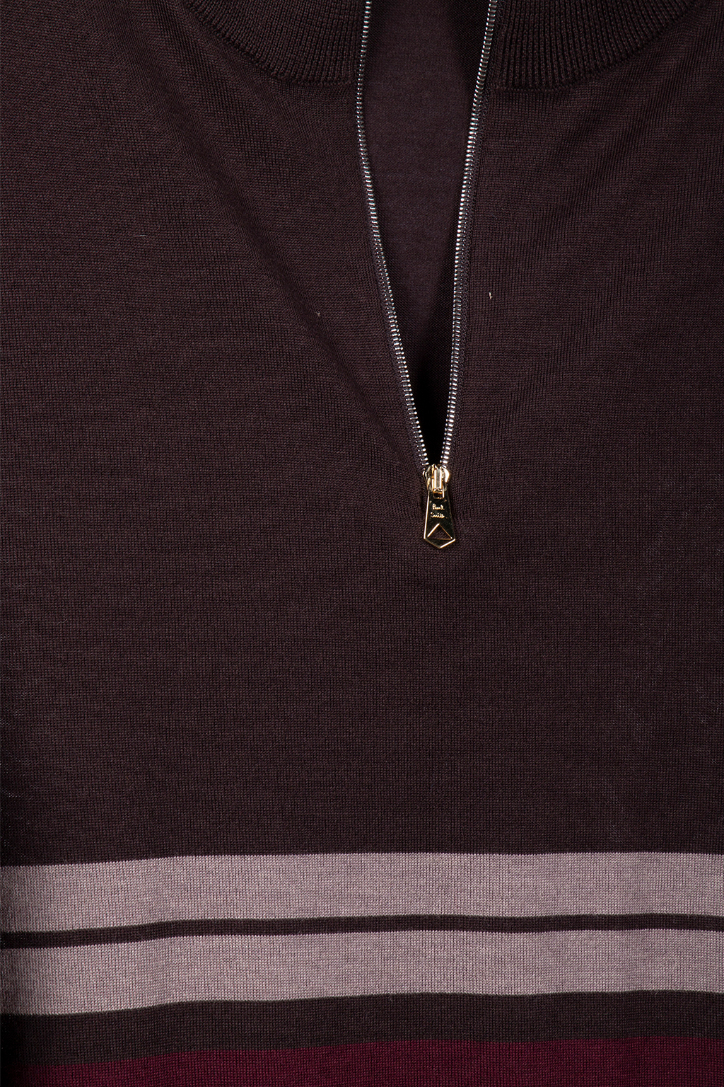 SWEATER ZIP NECK DARK BROWN 4