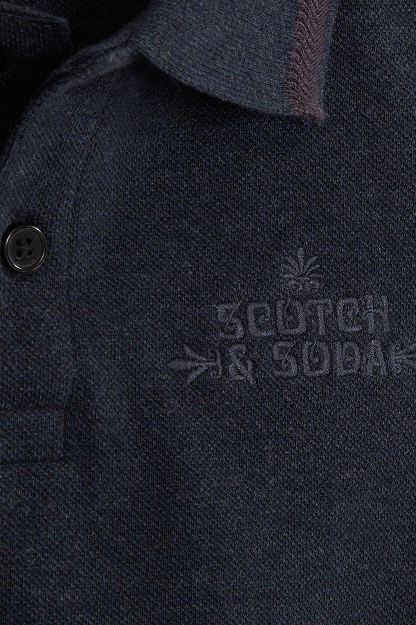 BOYS HEATHER PIQUE POLO BLACK 3