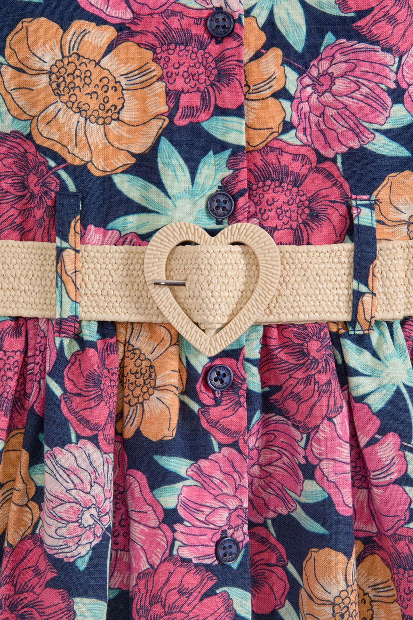 GIRLS SS BELTED DRESS DARK OBSIDIAN 3