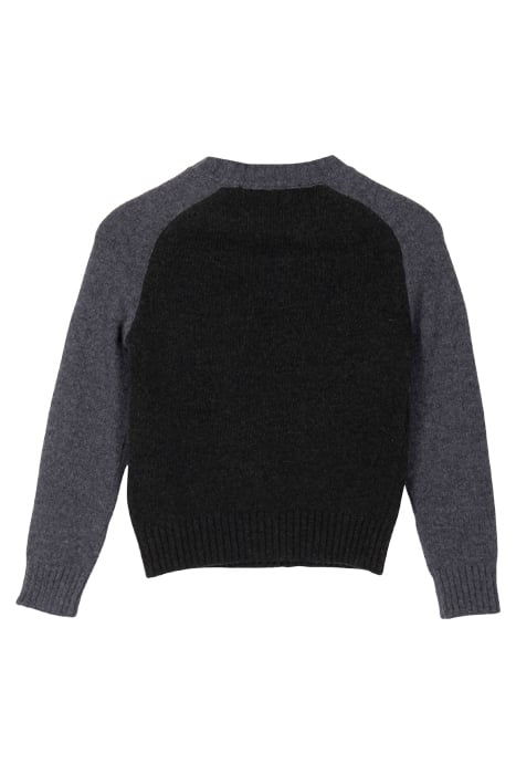 TRICOLORE PULLOVER WITH RAGLAN SLEEVES IN GREY 2