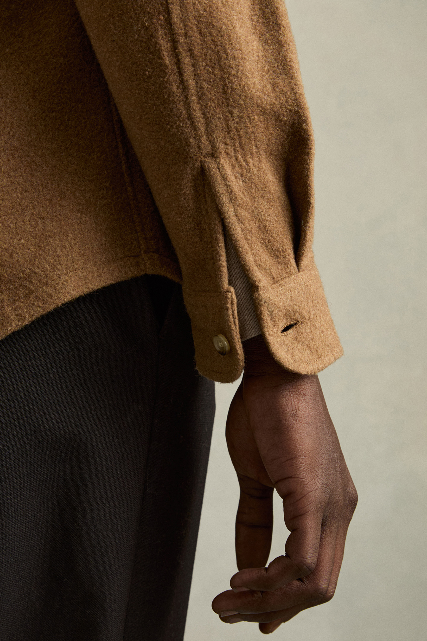 DEMARI LS TWIN POCKET WOOL OVERSHIRT CAMEL 6