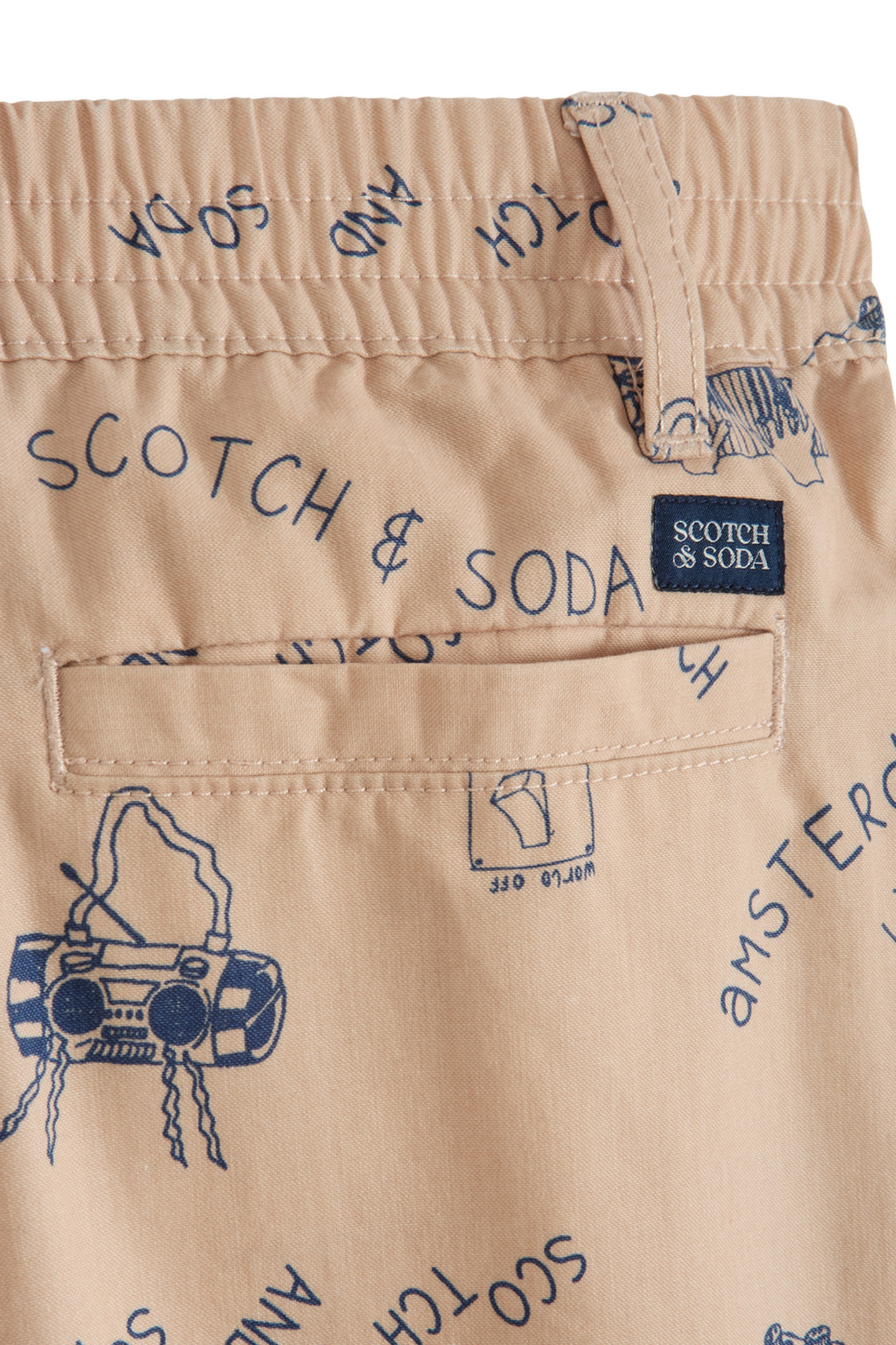 BOYS PRINTED HALF PANAMA SHORT LT PASTEL BROWN 3