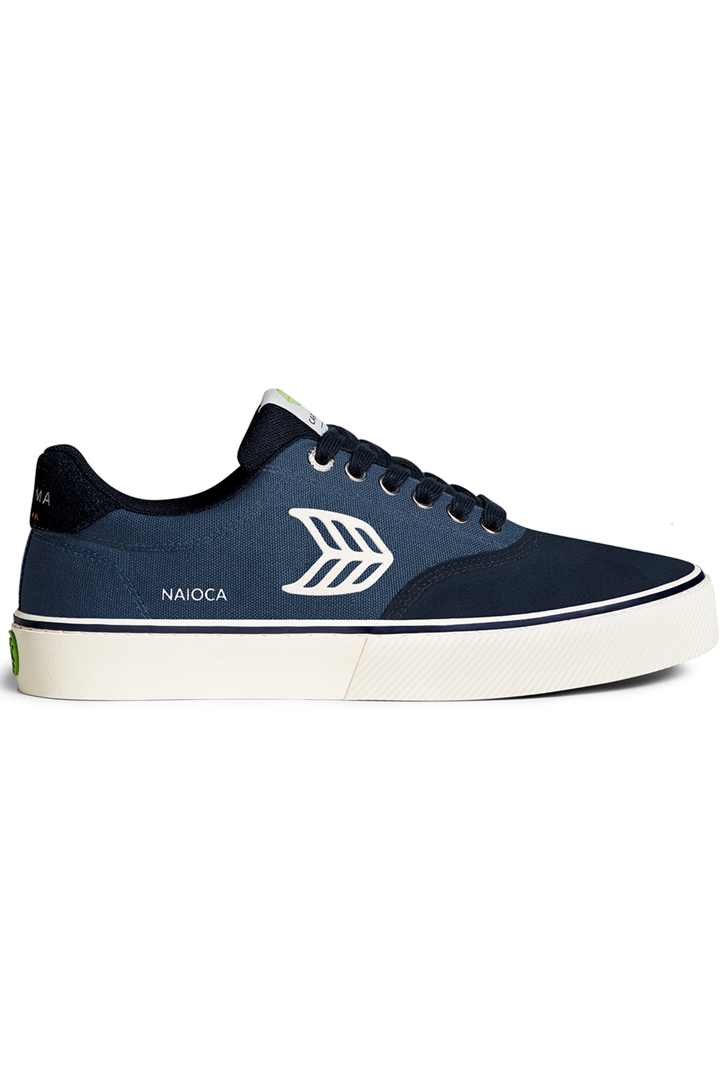 NAIOCA PRO NAVY SUEDE SHADOW BLUE CANVAS IVORY LOGO SNEAKER 1