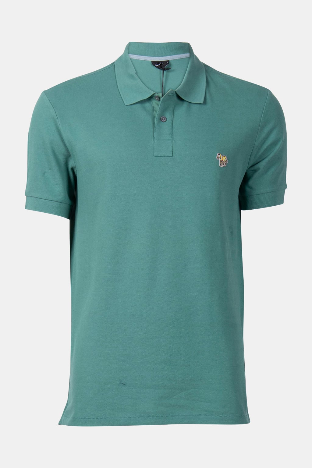 REG FIT SS POLO SHIRT ZEBRA PETROL GREEN 3