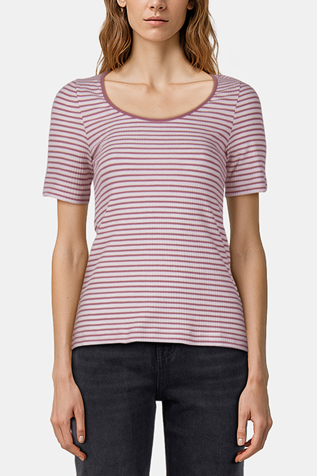 ORGANIC RIB SHIRT STRIPED WOODROSE by Rich & Royal