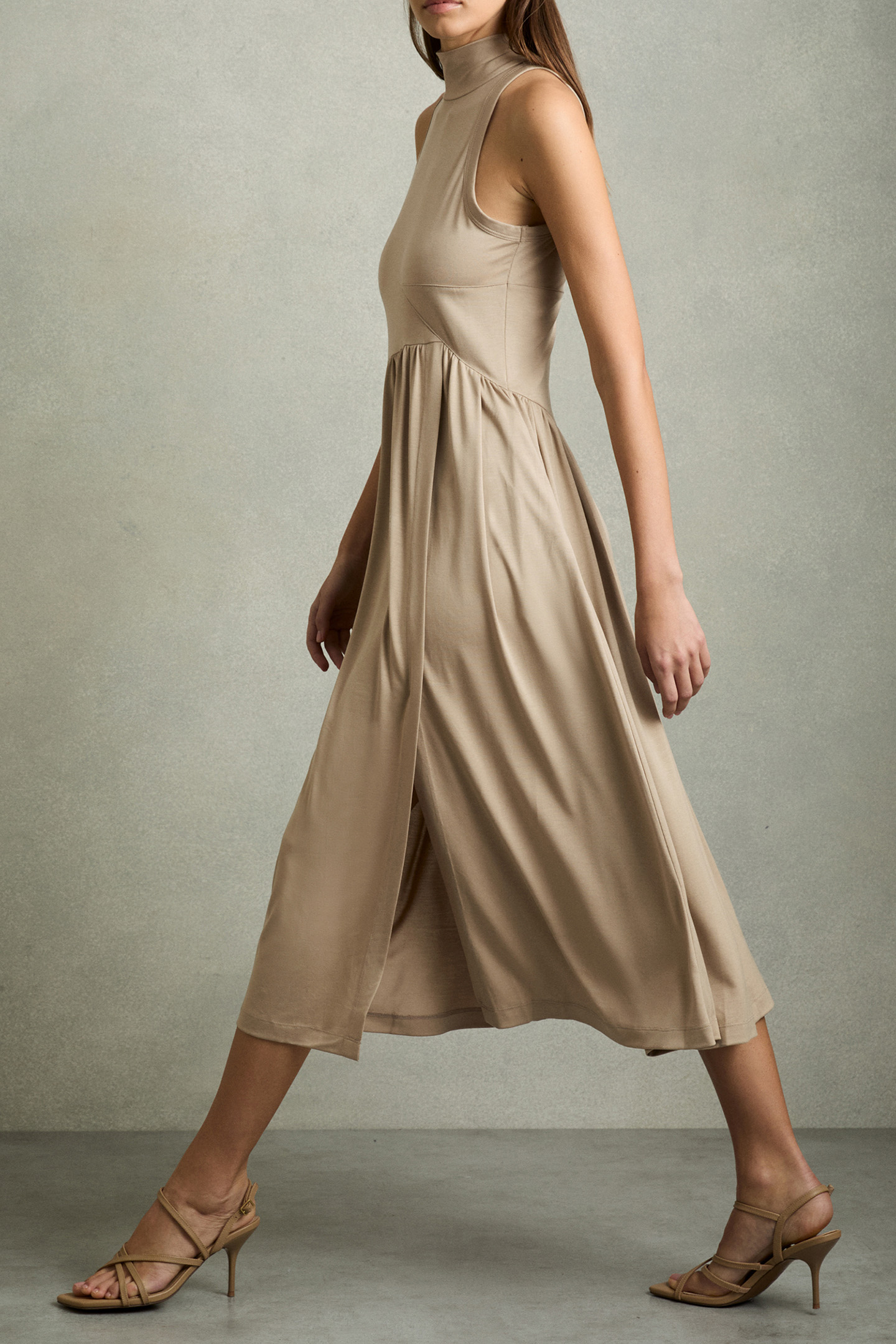 BLAKE SLEEVELESS JERSEY DRESS NEUTRAL 3