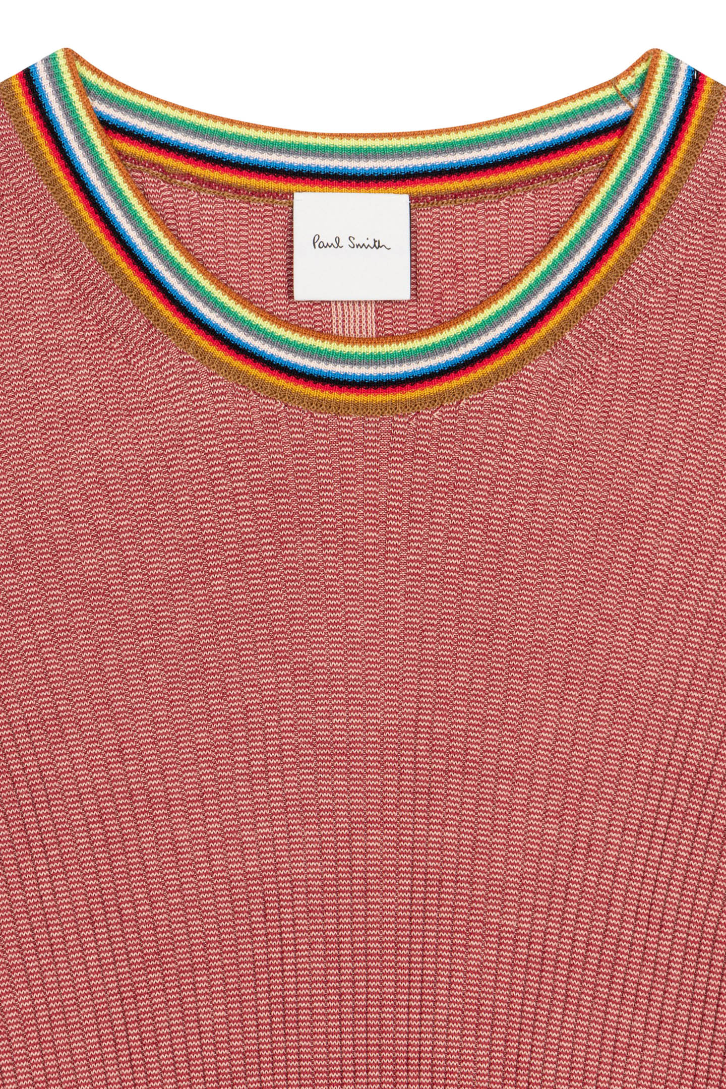 KNITTED SS SWEATER CREW NECK CORAL RED 6