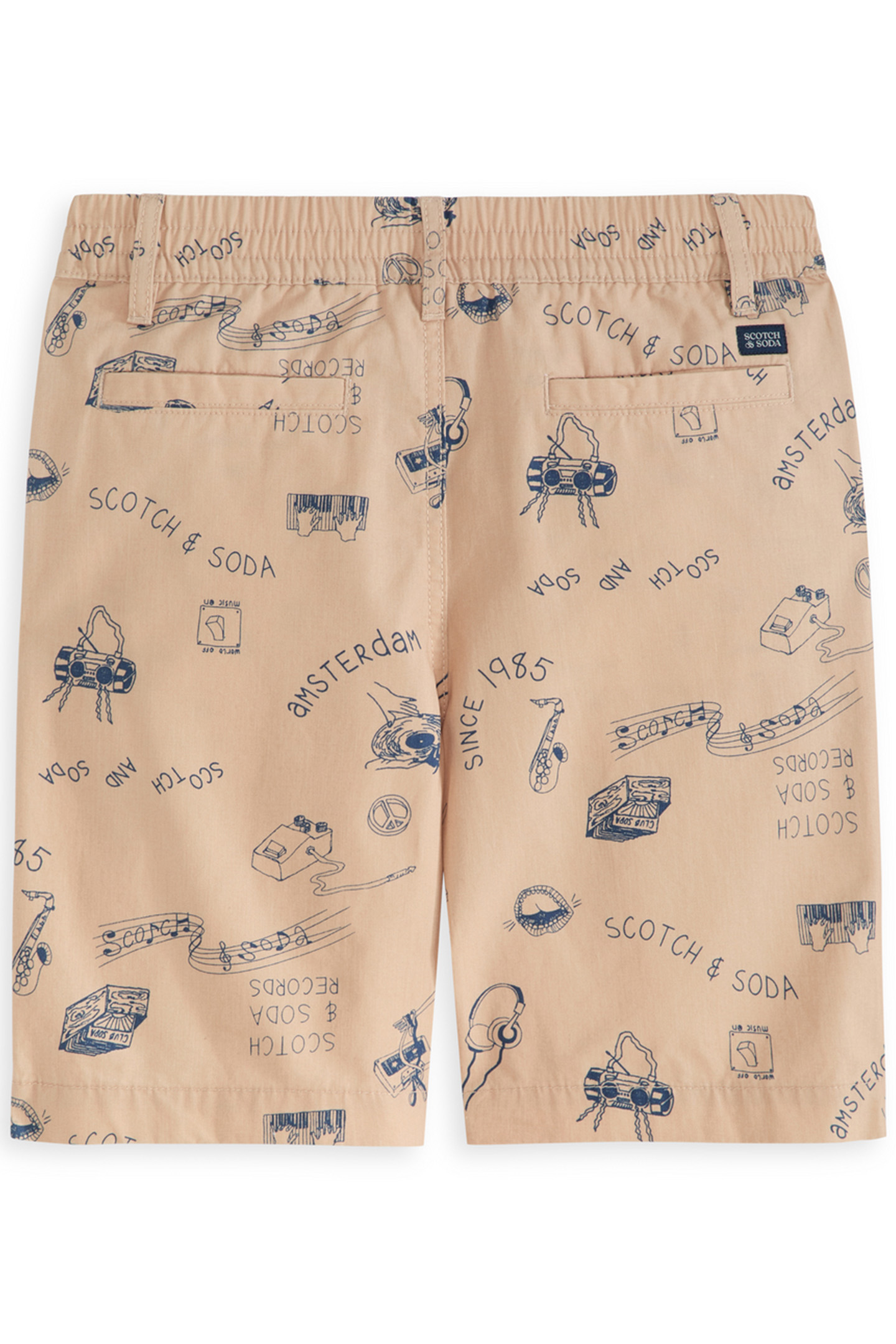 BOYS PRINTED HALF PANAMA SHORT LT PASTEL BROWN 2