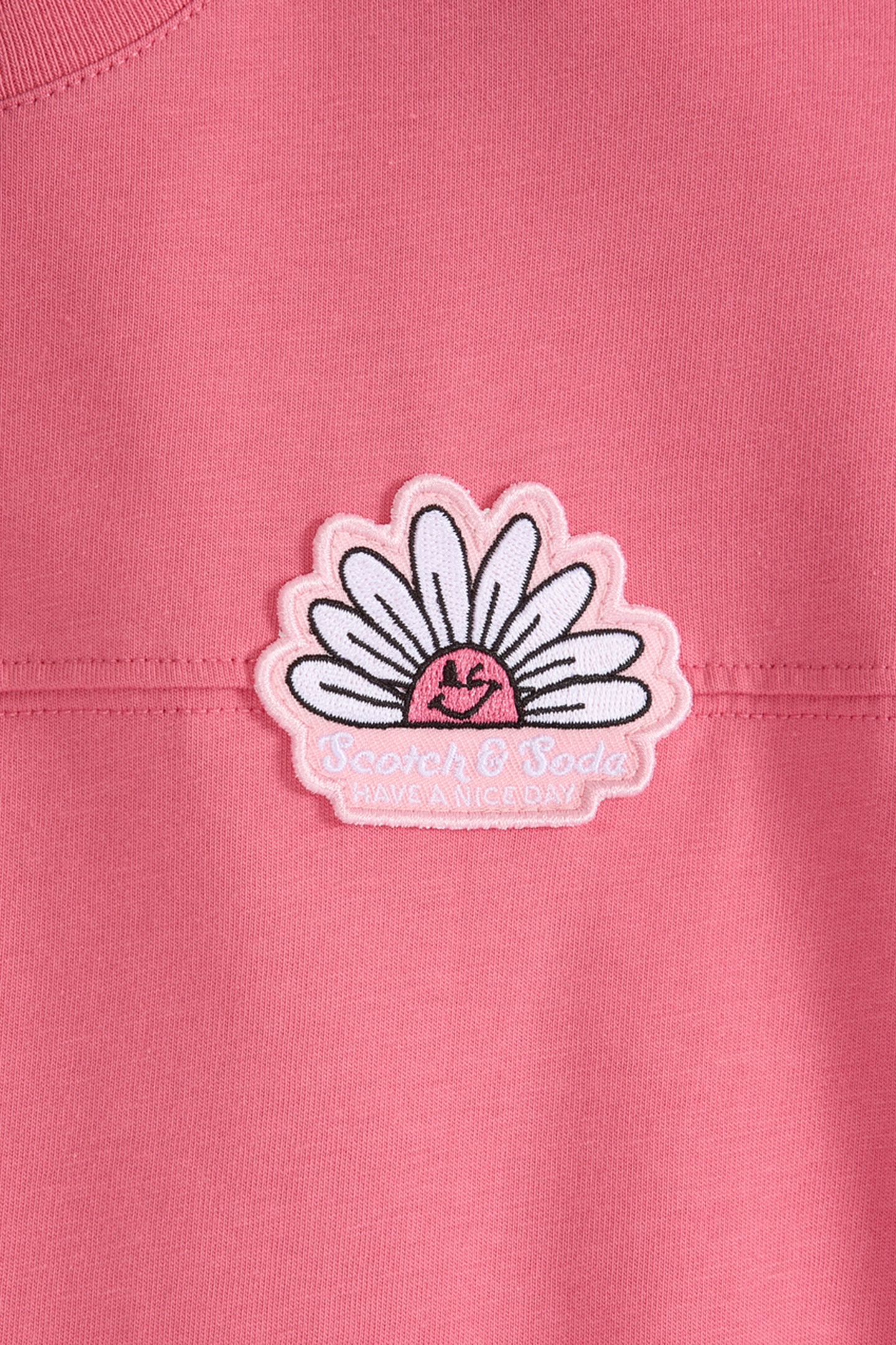 GIRLS CTTN SLUB JERSEY SS TOP PINK/BROWN 3