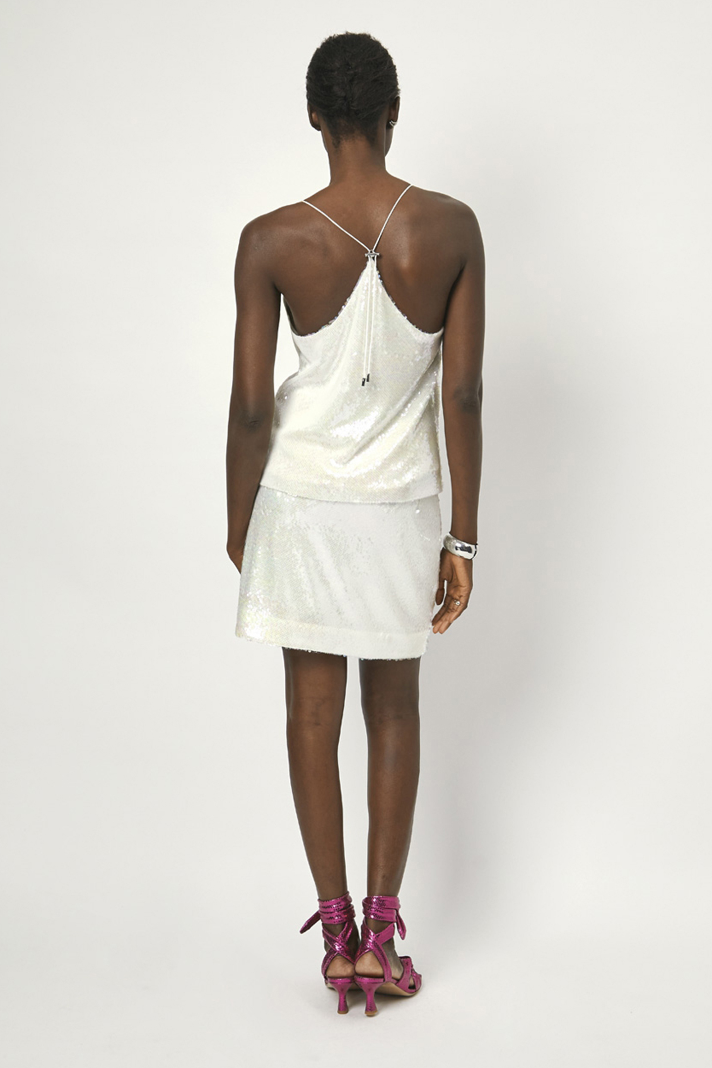 PEIO SEQUINS SKIRT MILK WHITE 2