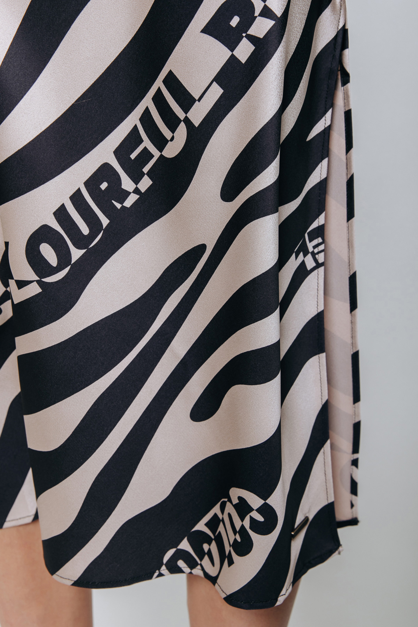 CAMI ZEBRA MIDI SLIP DRESS SAND 9