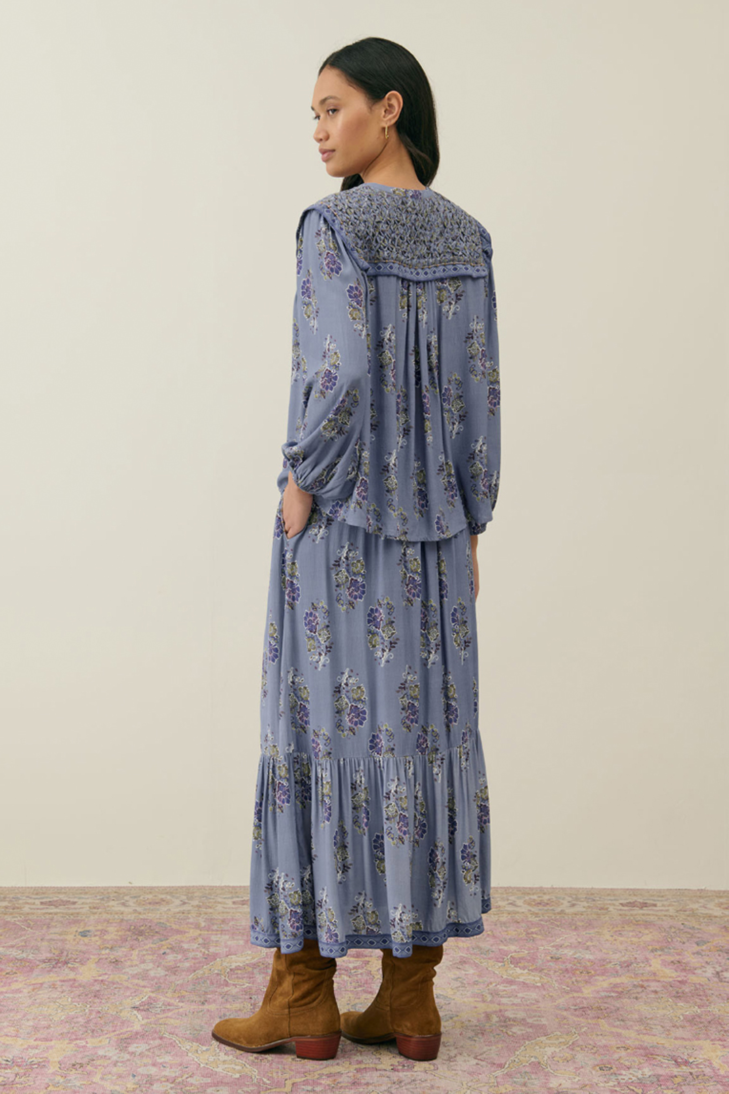 BLOUSE BONNIE CLOUDY BLUE BOUQUETS 2