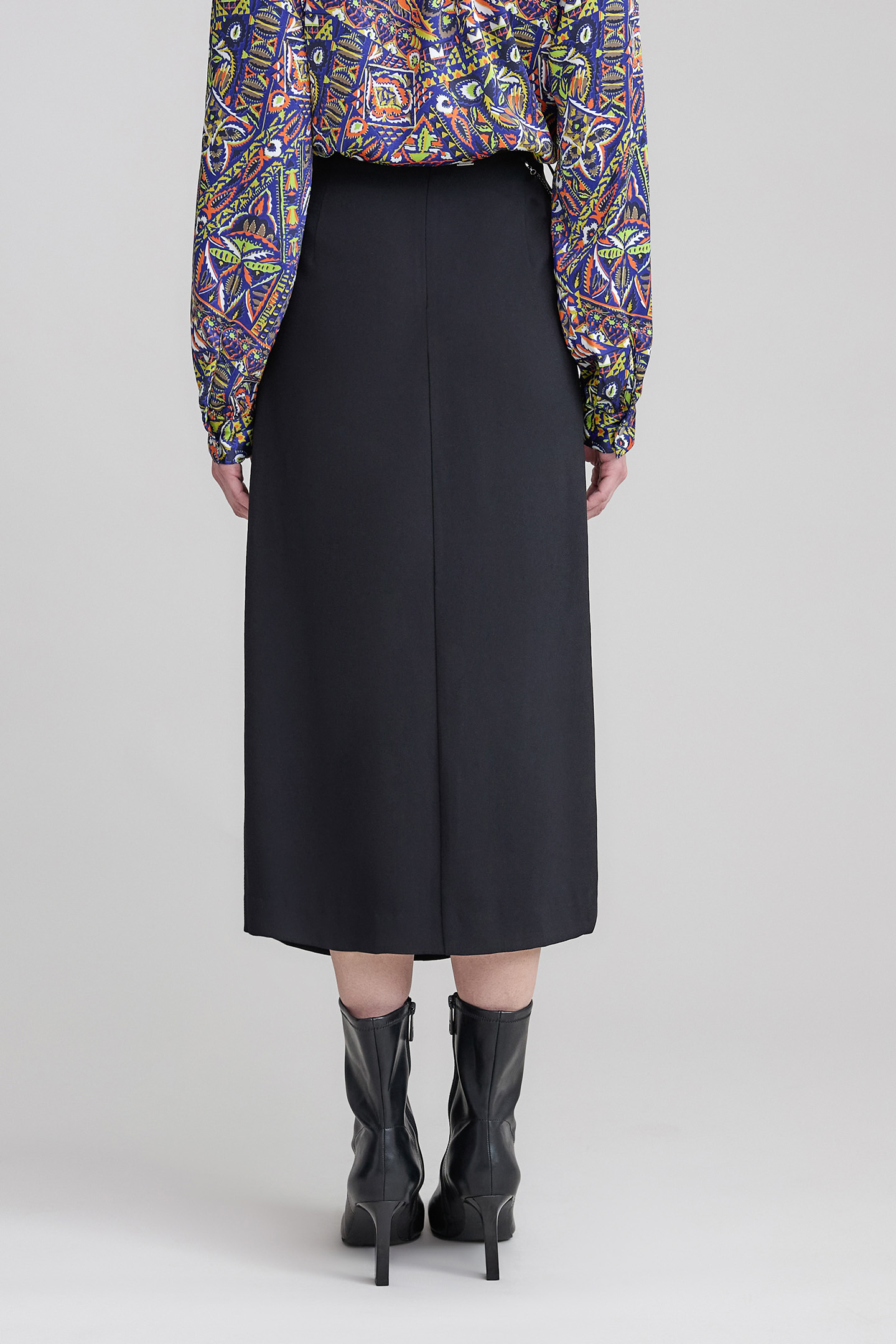 BLACK PENCIL SKIRT REMOVABLE RHINESTONE JEWELS 2