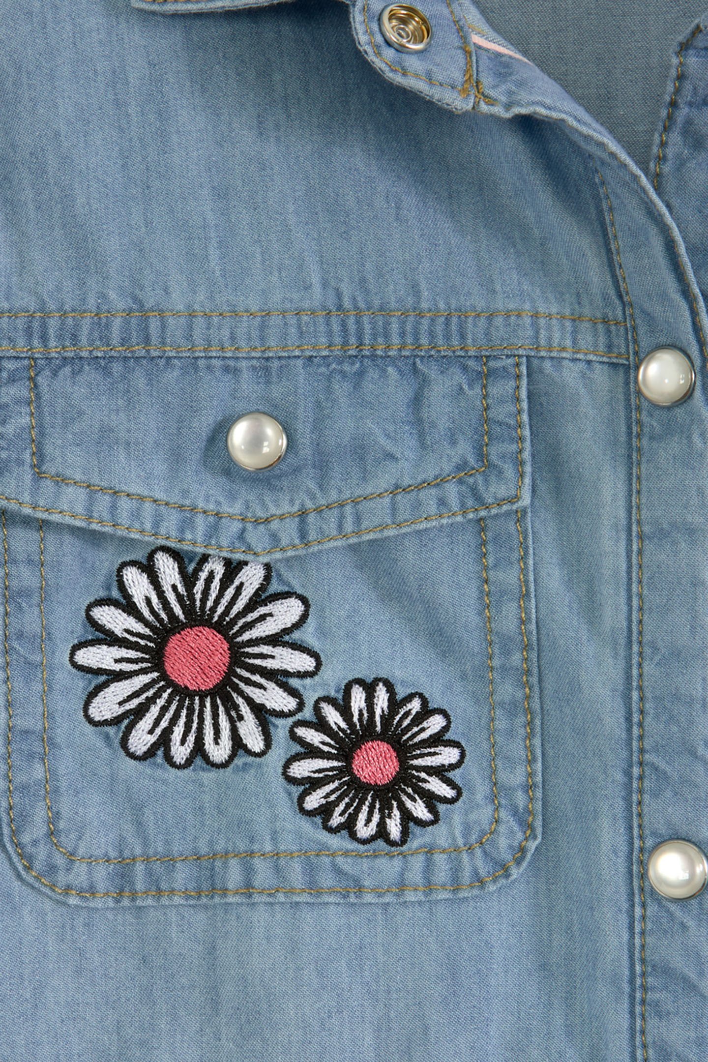 GIRLS LIGHTWEIGHT DENIM SS DRESS COASTAL BLUE 4