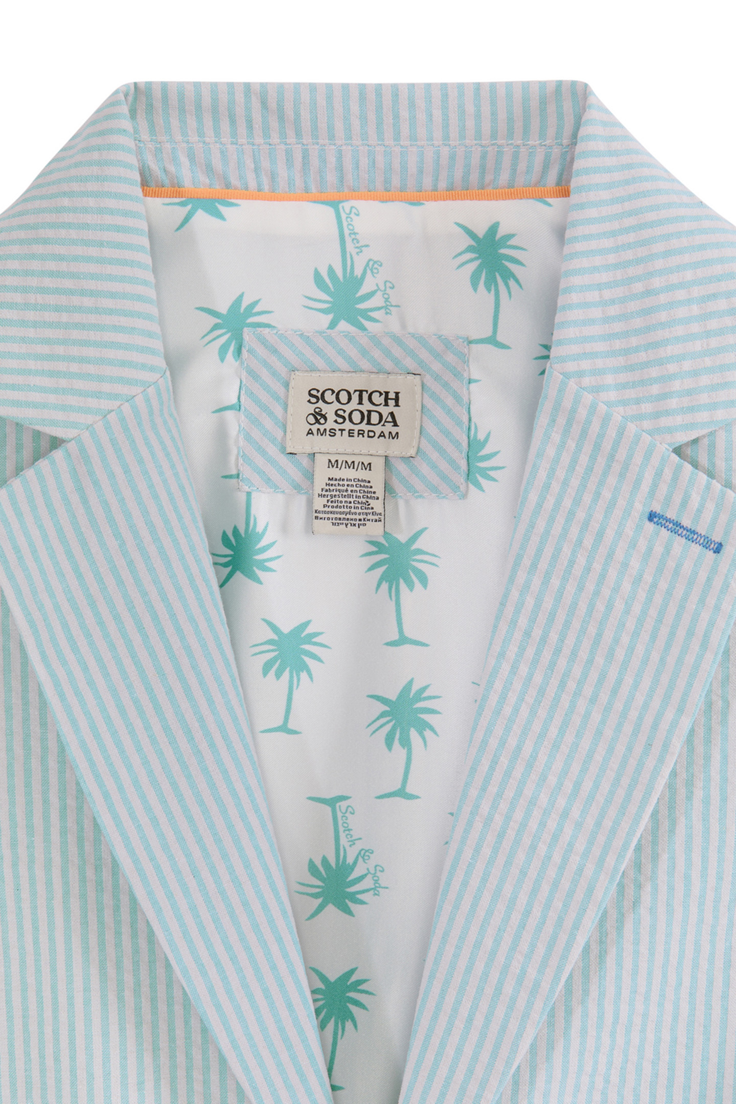 2PC BIG BOYS YD SEERSUCKER JACKET & PANT SUIT SET BLEACHED A 6