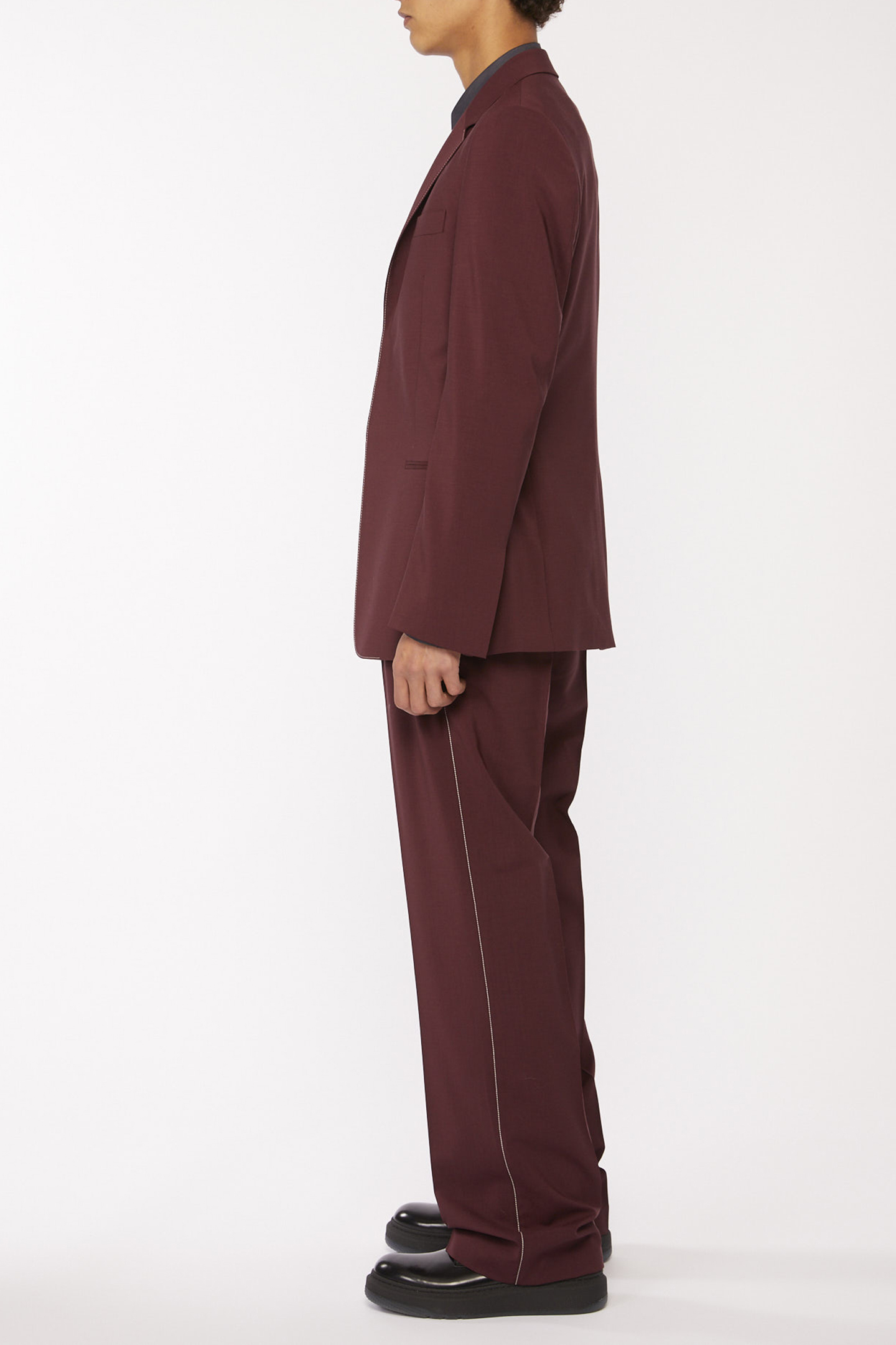 GENTS CONCEALED 2 BTN JACKET BURGUNDY/ BORDE 5