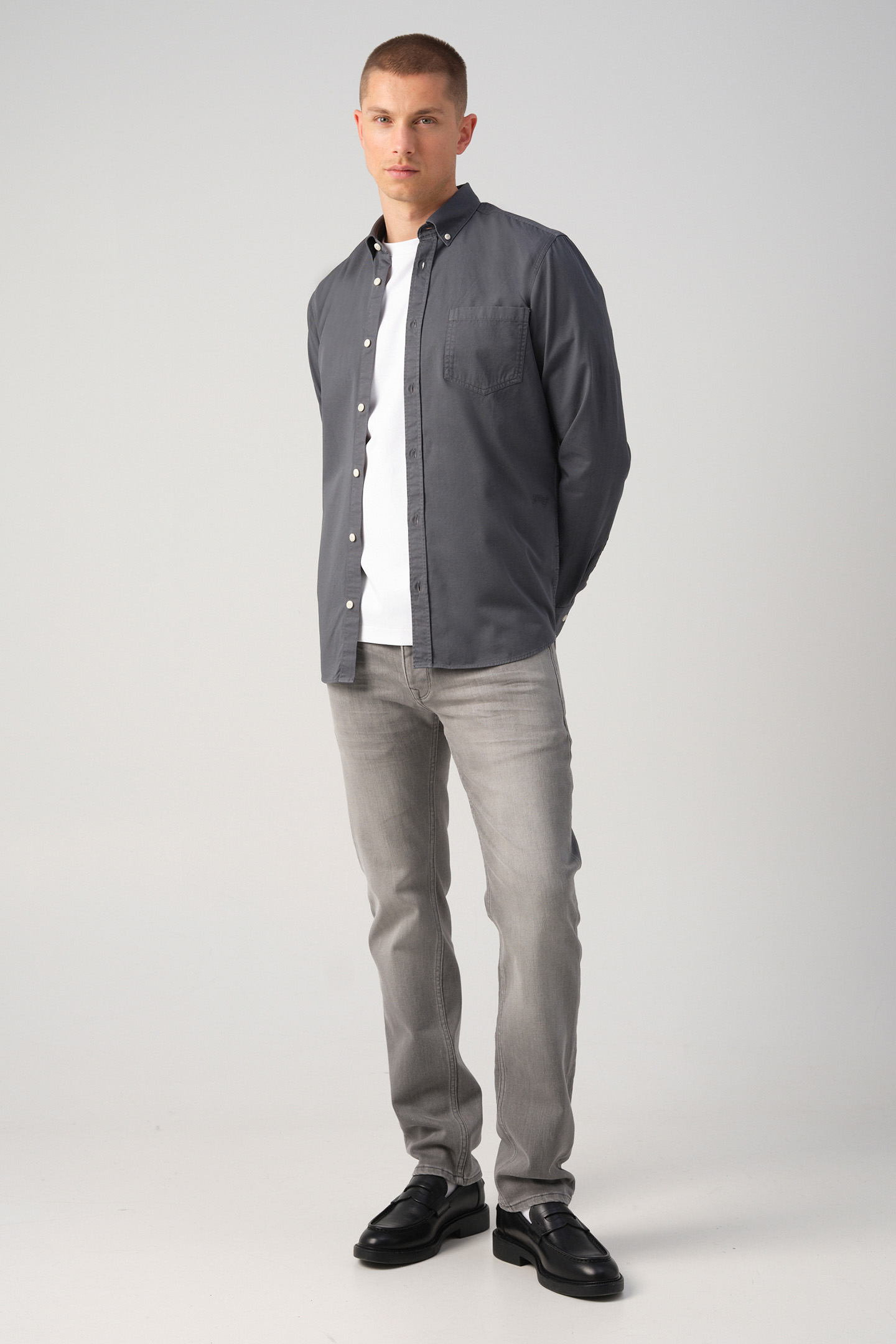 REXTON CASUAL OVERHEMD LM OMBRE BLUE by J.C. Rags