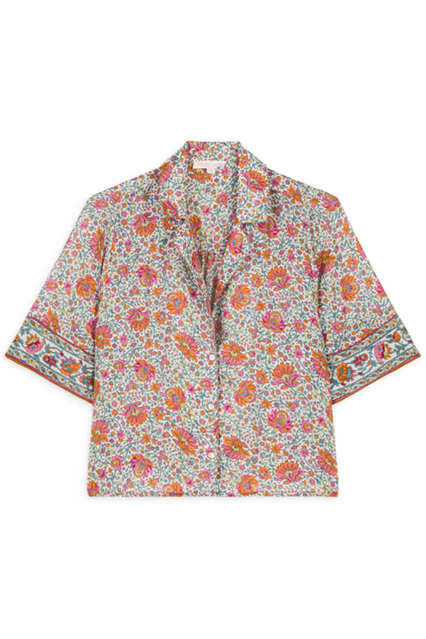 PAJAMAS TOP LOULOU IVORY WINTER GARDEN 3