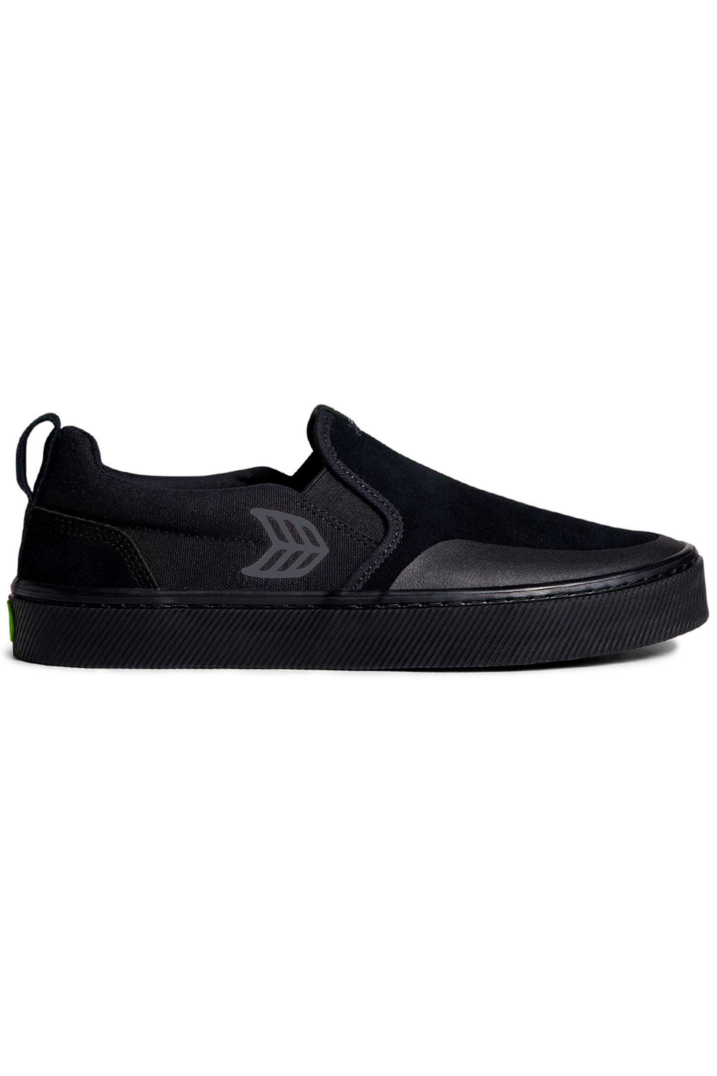 SLIP-ON PRO ALL BLACK SUEDE AND CANVAS ASH GREY LOGO SNEAKER 1