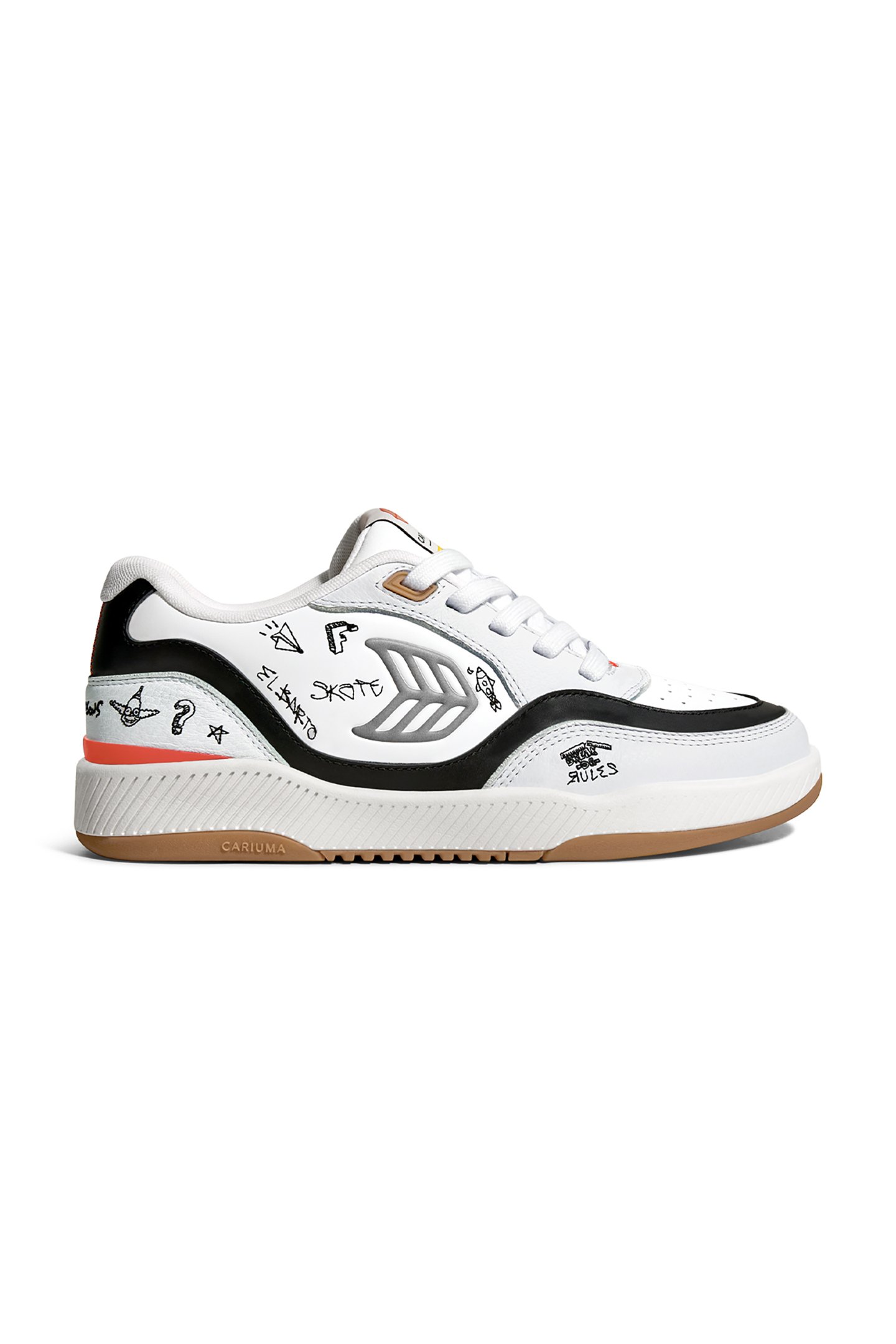 SIMPSONS UBA WHITE LEATHER BART SKATEBOARD SNEAKER by CARIUMA