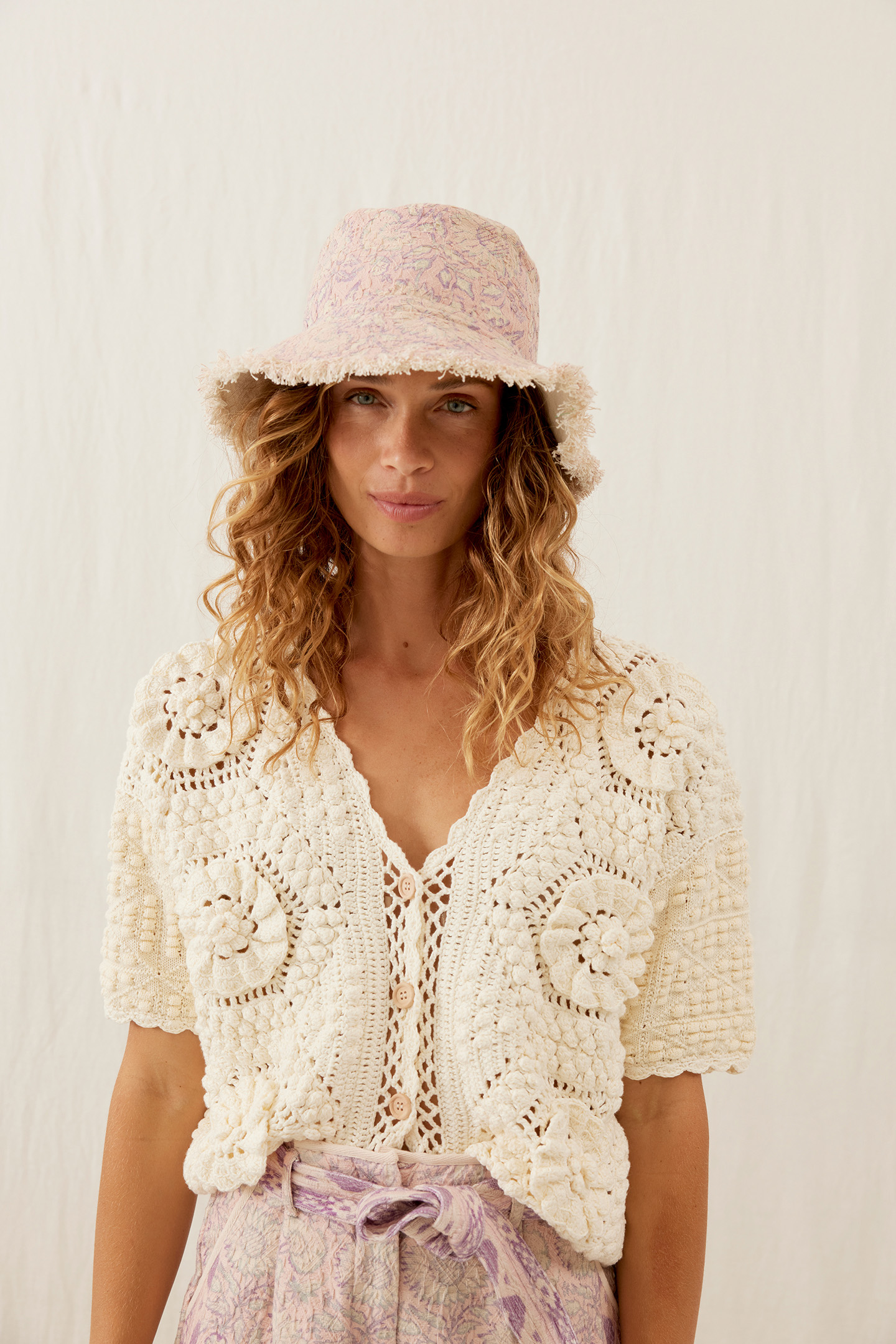 SUN HAT LAJIK PINK DAISY GARDEN 2