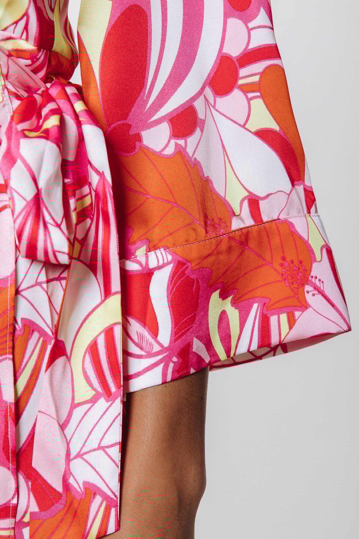 DUSTY BIG FLOWER REAL WRAP MINI DRESS MULTICOLOR 3