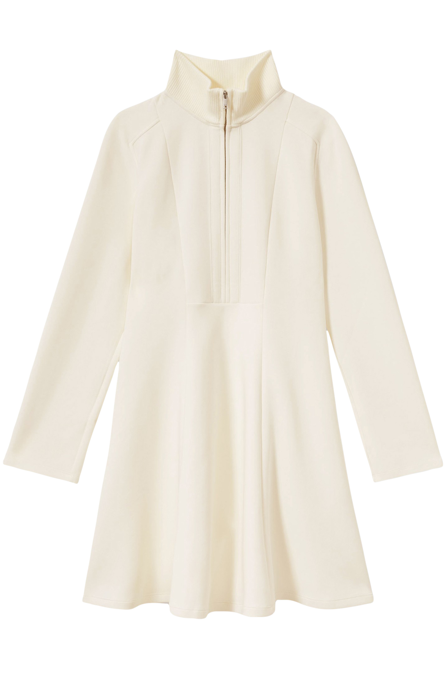 KRYSTA FIT & FLARE JERSEY DRESS CREAM 3