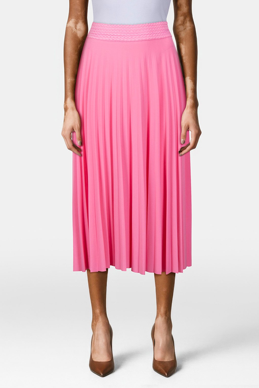 MIDI PLISSEE SKIRT RECYCLED SORBET PINK by Rich & Royal