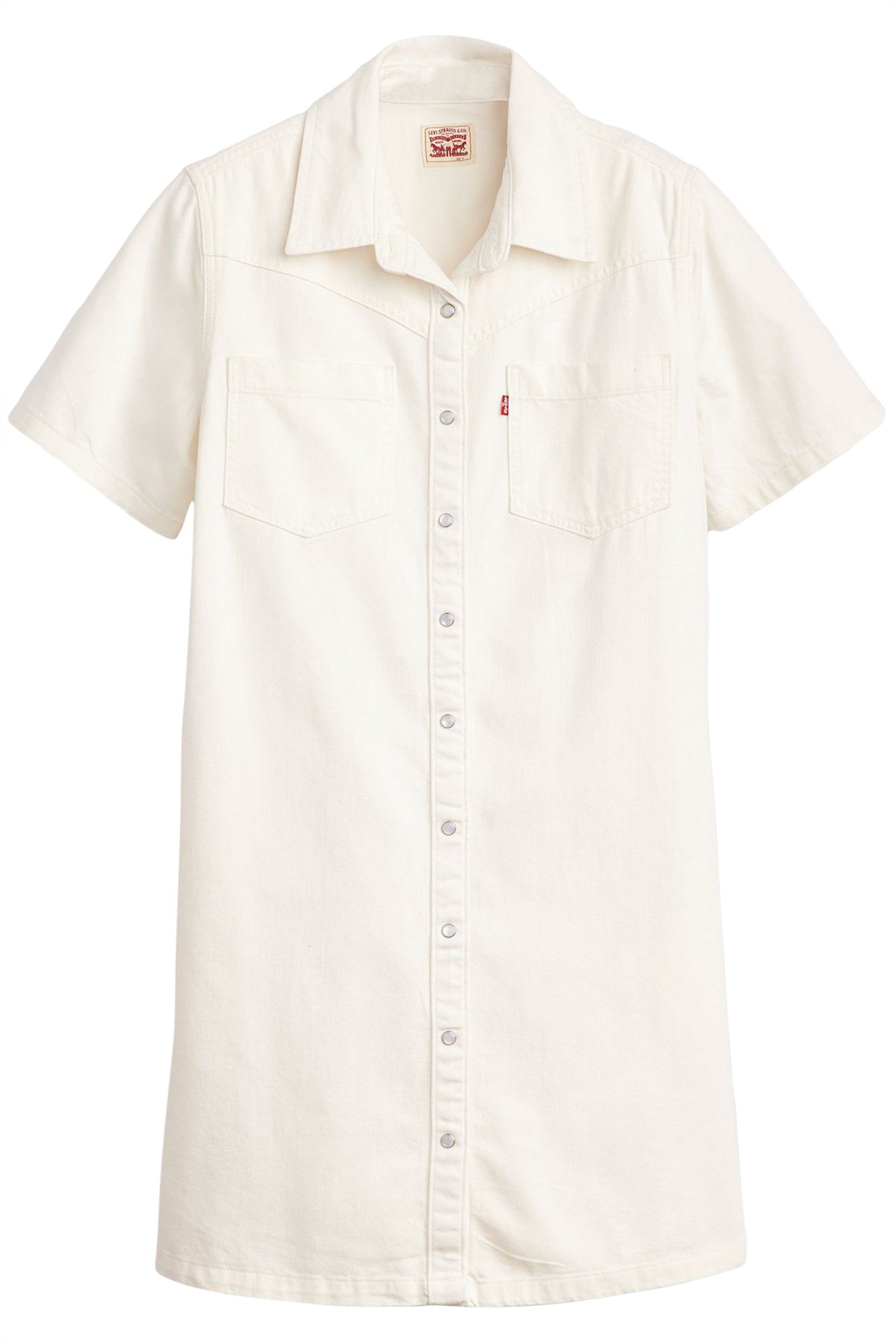 LOUISA SS DENIM DRESS ICY ECRU 4 3