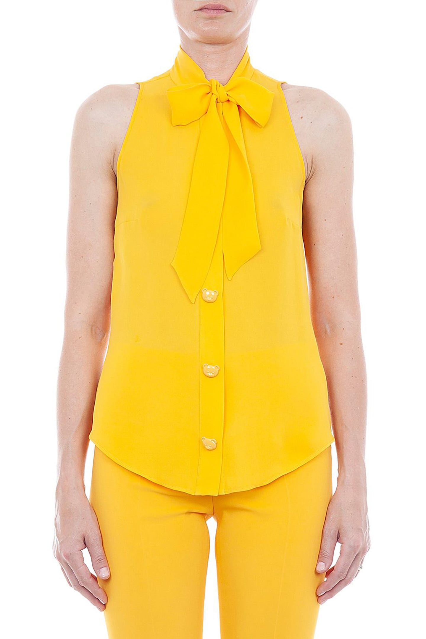 Moschino Shirt Yellow Maat: 40 | Mouwloze Tops Outlet | Dames | Geel