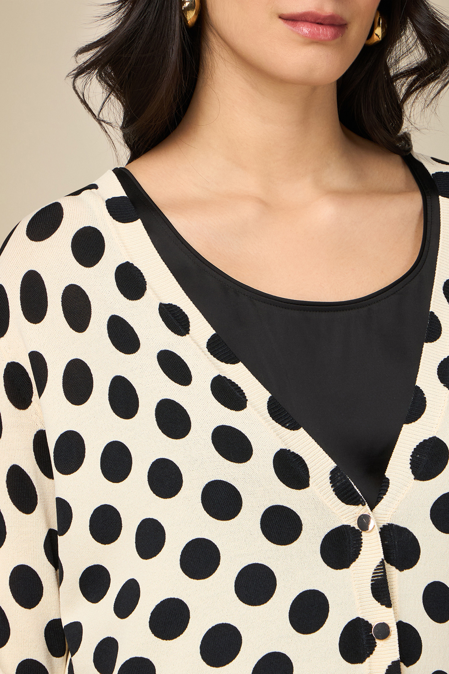 POLKA DOT PRINT CARDIGAN WHITE 4