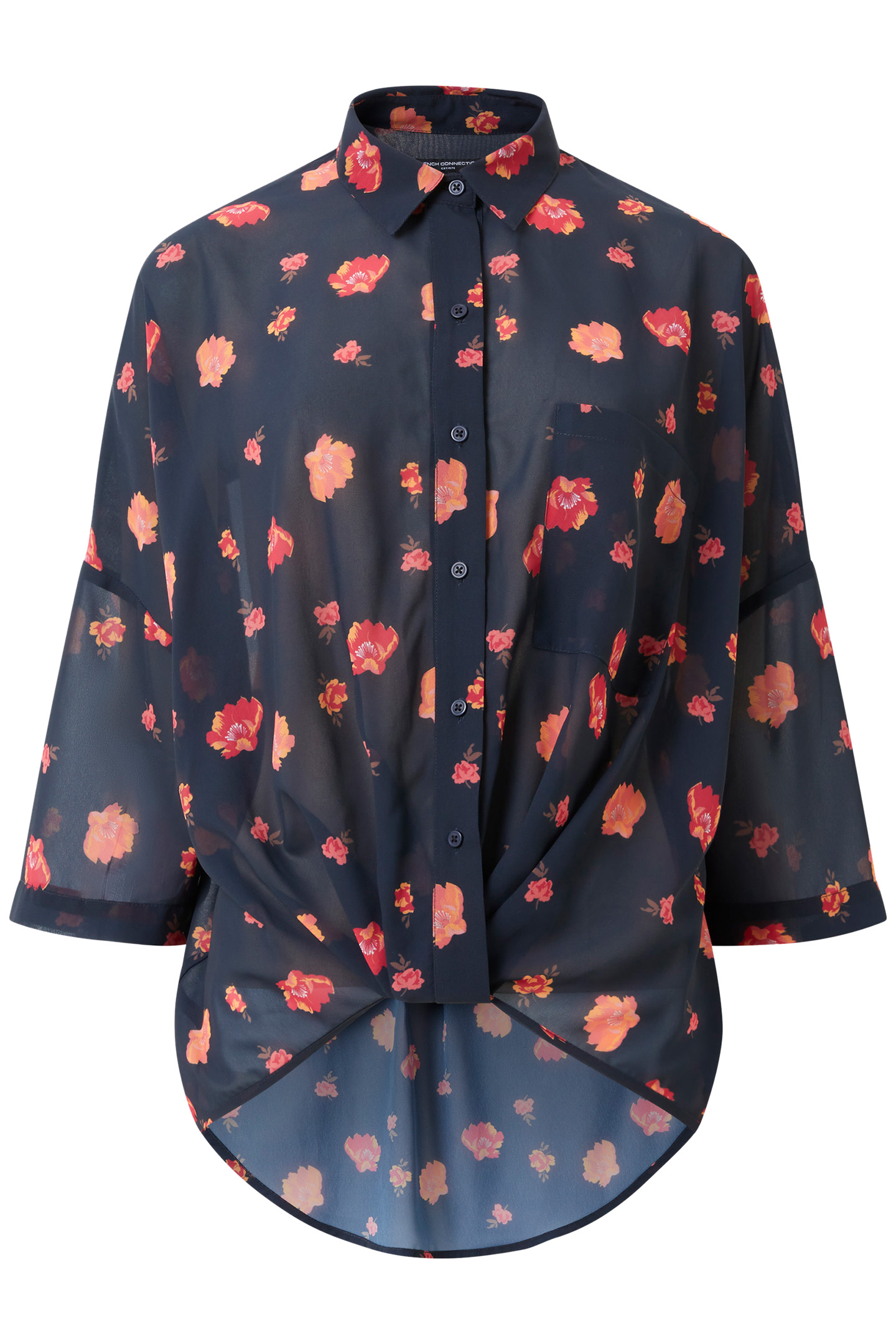 ELLA ROSE S/S TWIST FRONT TOP MARINE MULTI 4