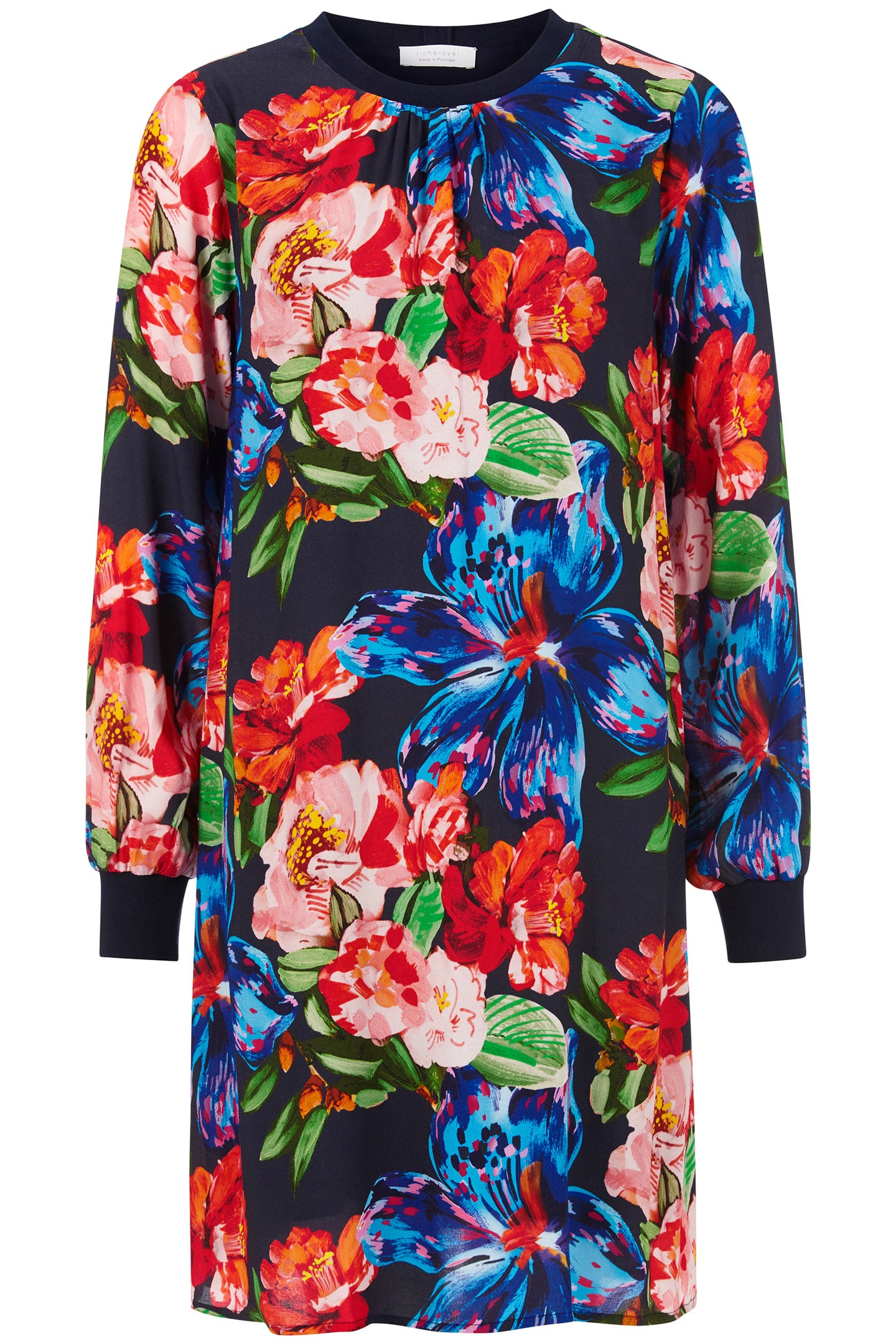 PRINTED MINI DRESS WITH KNIT DETAILS RED SALSA 3