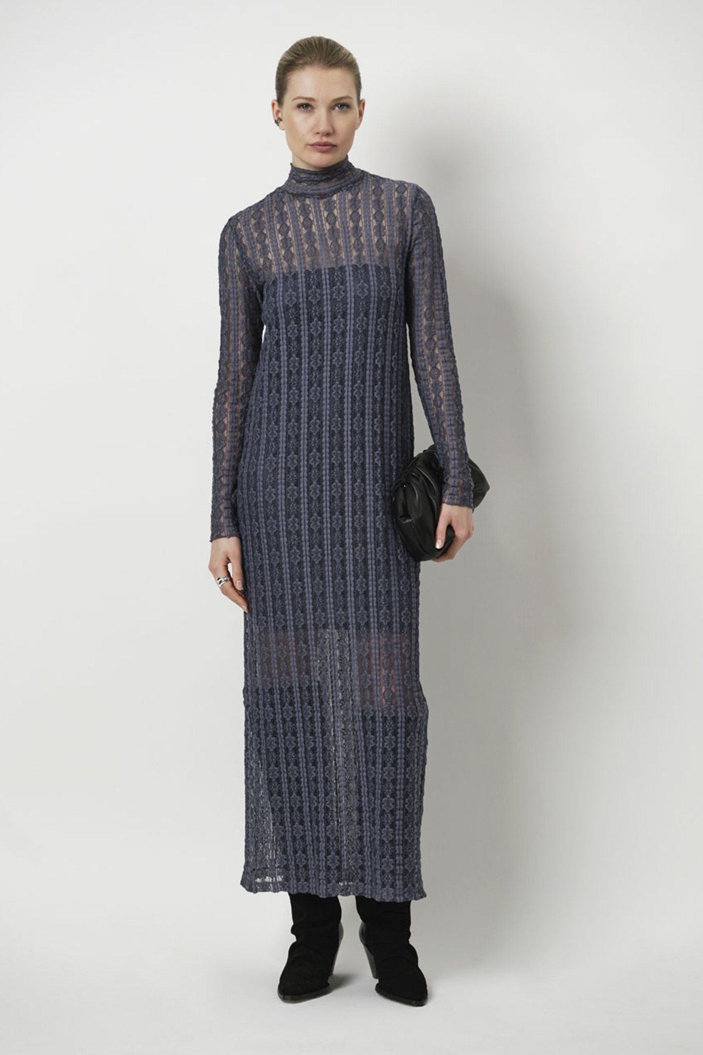 UNIQUE LACE MAXI DRESS ASH BLUE by Dante6