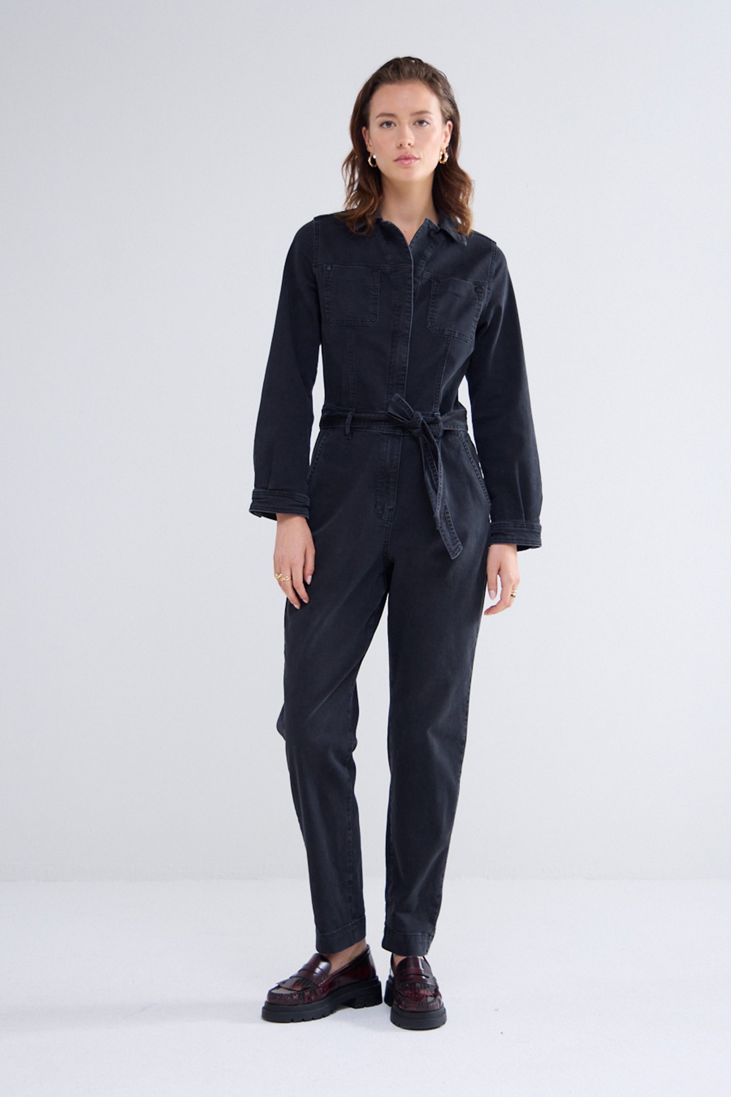 DENIM JUMPSUIT COMFORT STRETCH DENIM BLACKS by Summum Woman