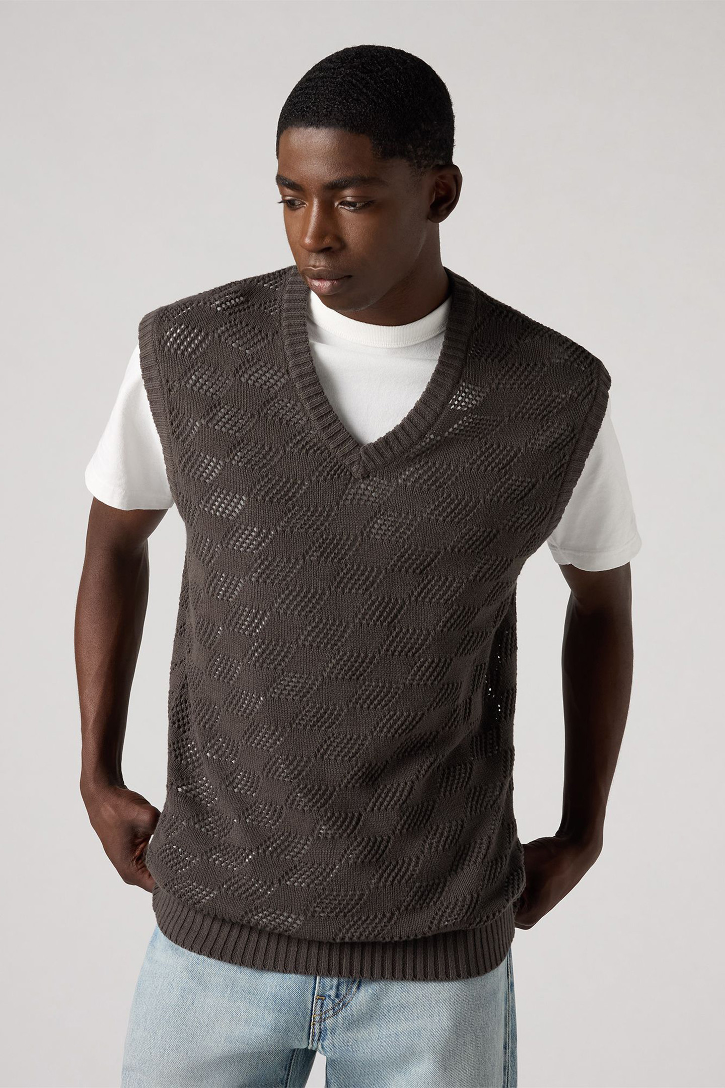 SKYLINE SWEATER VEST CHECKERS DARK PHANTOM 4