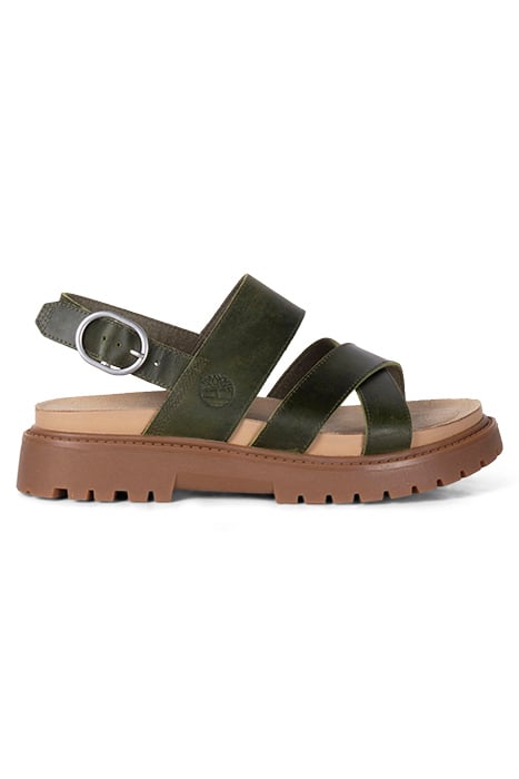 CLAIREMONT WAY BACKSTRAP SANDAL DARK GREEN FULL GRAIN by Timberland