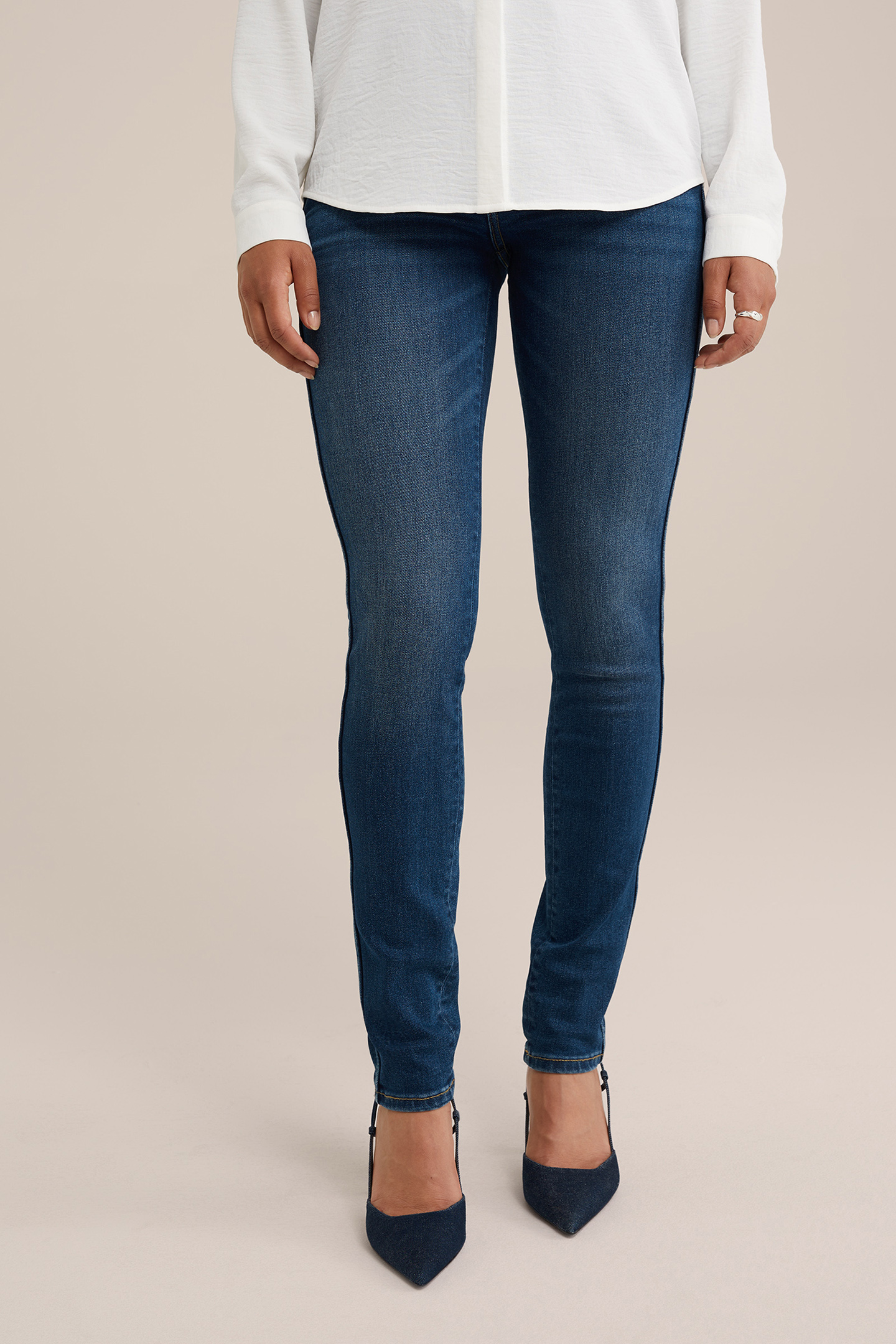 5-POCKET MID WAIST DARK BLUE 1