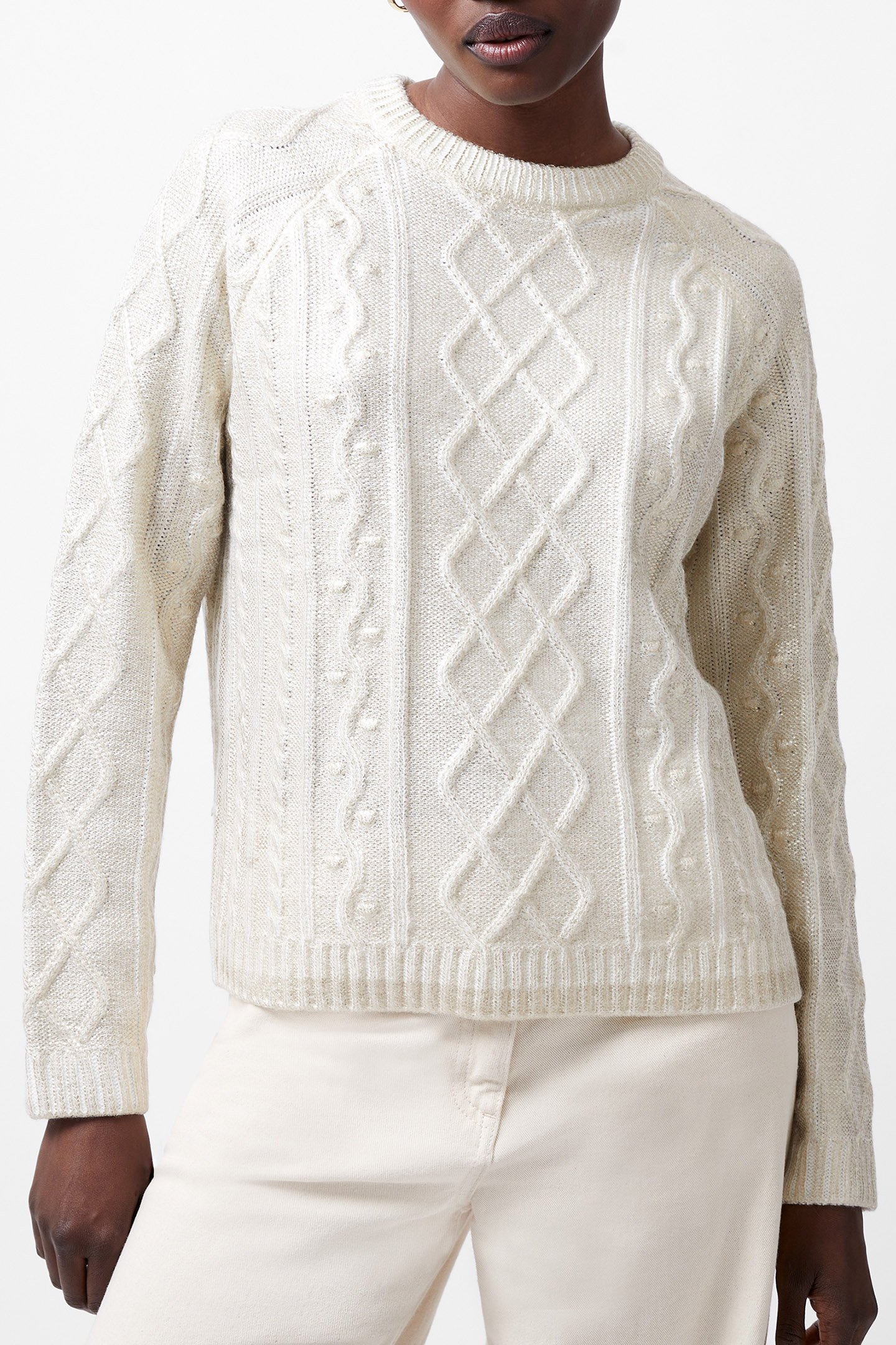 OTILIA FOIL CREW NK JUMPER WINTER WHITE by French Connection