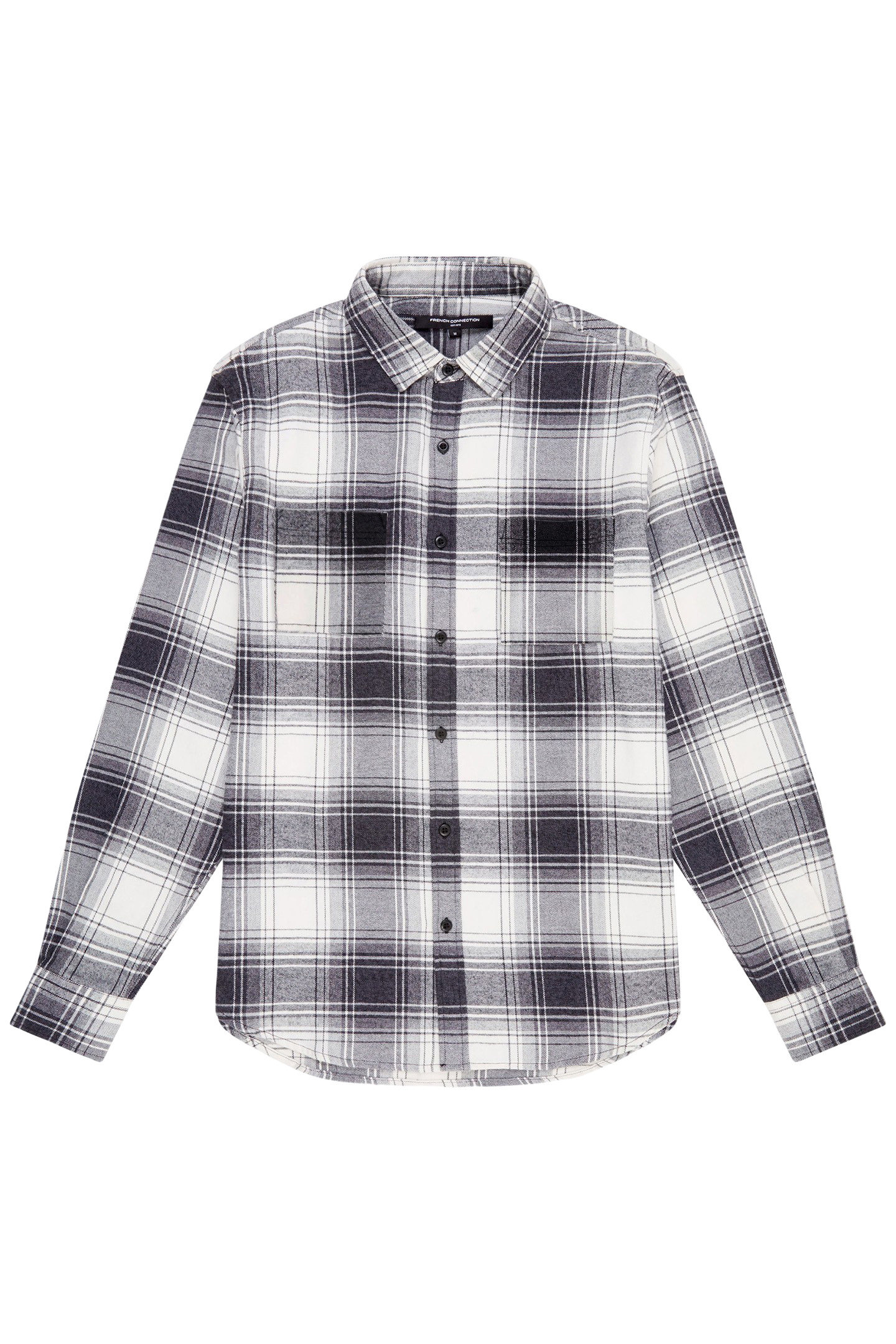 GARMENT WASH FLANNEL SHIRT BLACK CHECK 4