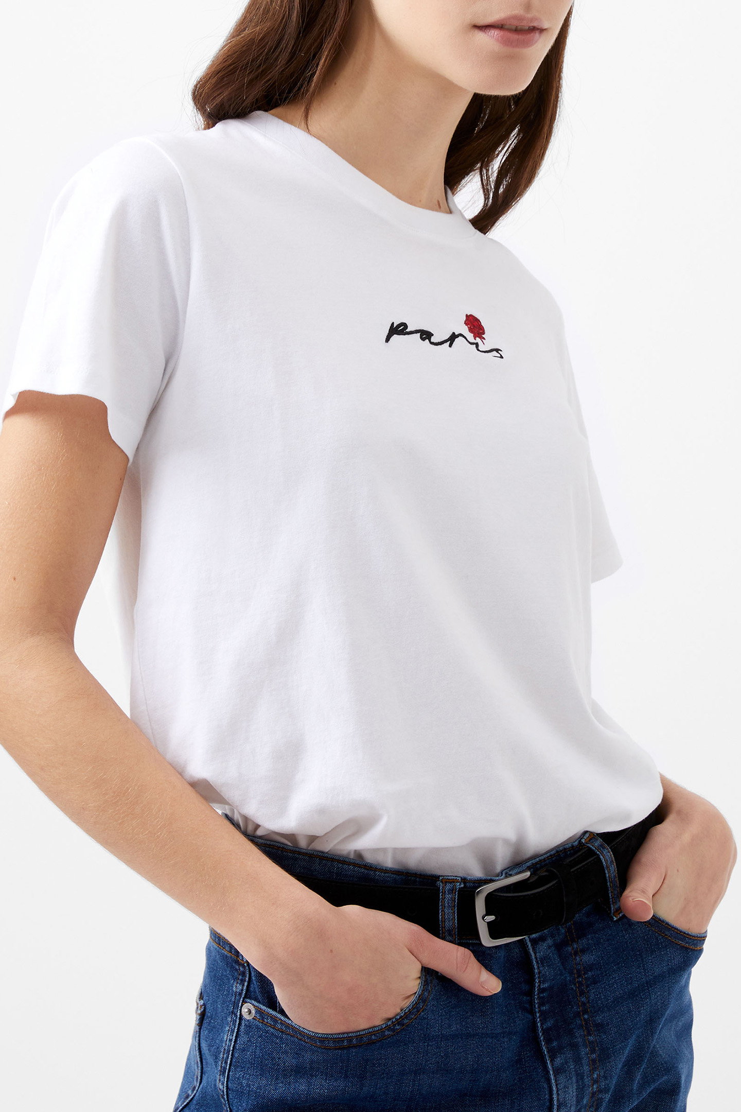 PARIS ROSE SHORT SLEEVE TEE LINEN WHITE 3