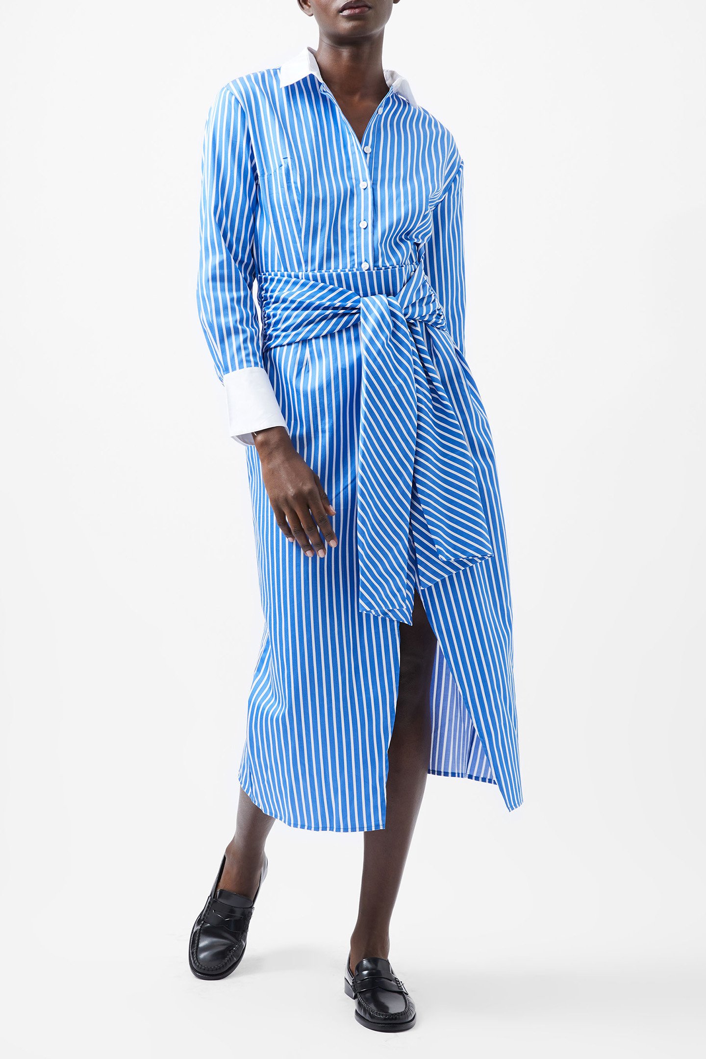 ALEXIS DRESS WHITE/BLUE by French Connection