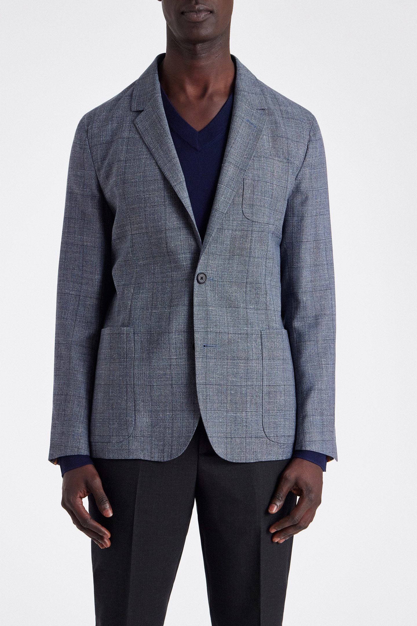 MENS 2 BTN PATCH POCKET JACKET GREYISH BLUE 1