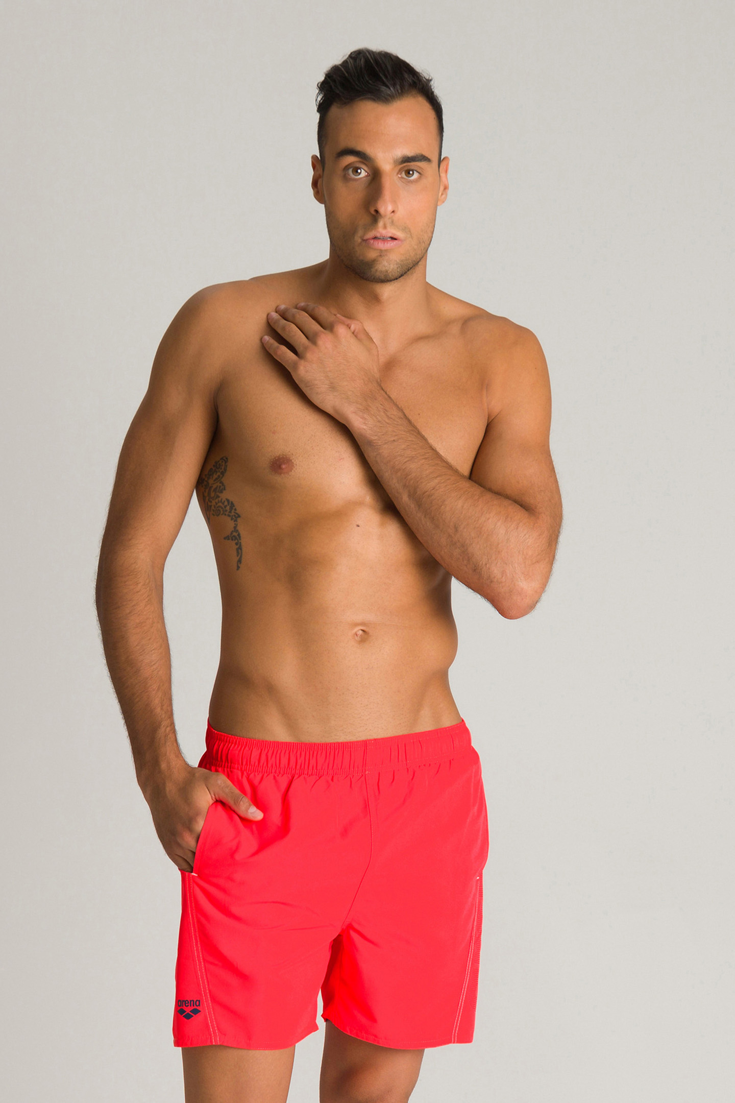 FUNDAMENTALS ARENA LOGO BOXER FLUO RED-SHARK-WHITE 1